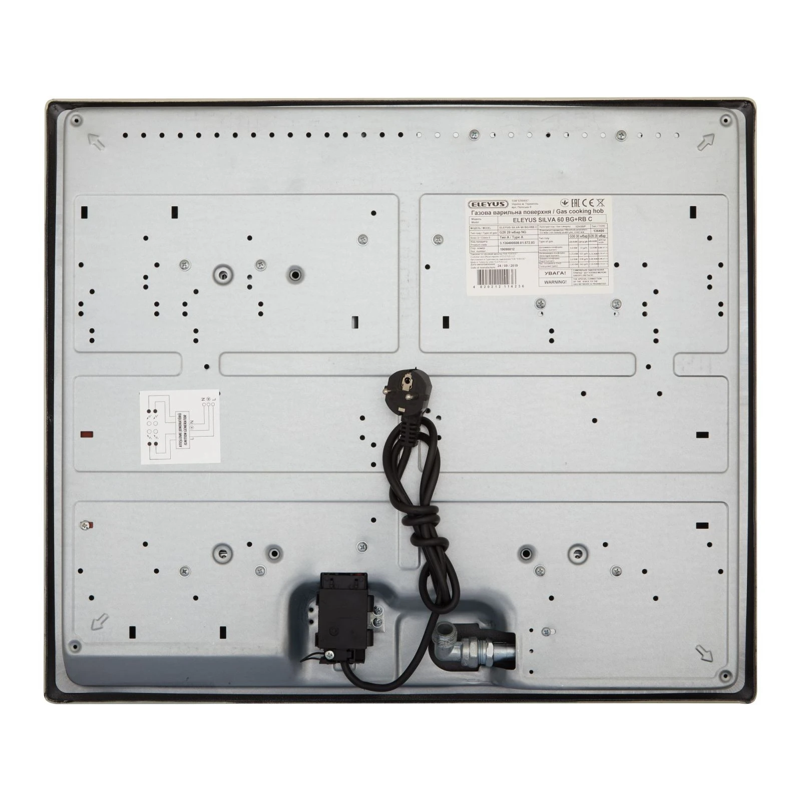 Eleyus SILVA 60 BG+RB CWF (UA) Кількість конфорок 4