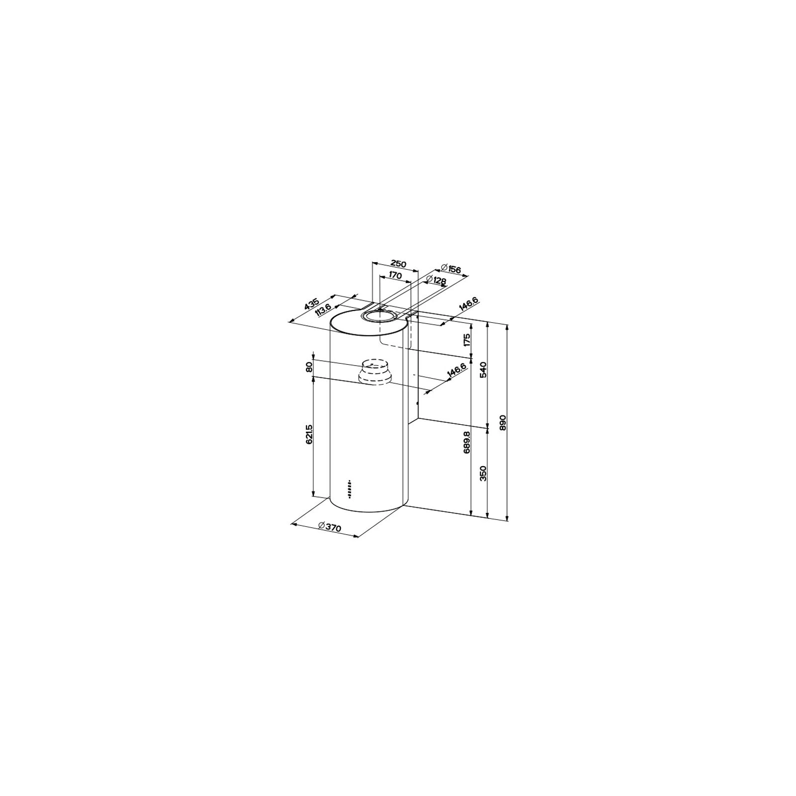 Faber CYLINDRA PLUS WH GLOSS (UA) Тип: купольна; Тип монтажу: