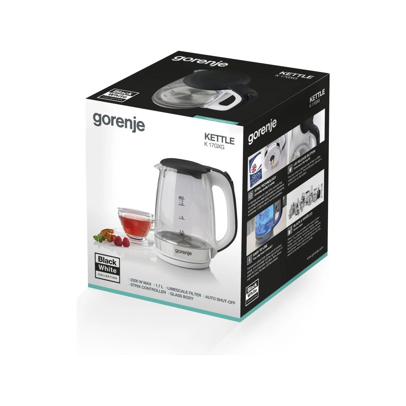 Gorenje K17GXG Тип: звичайний; Об'єм: 1.7 л;