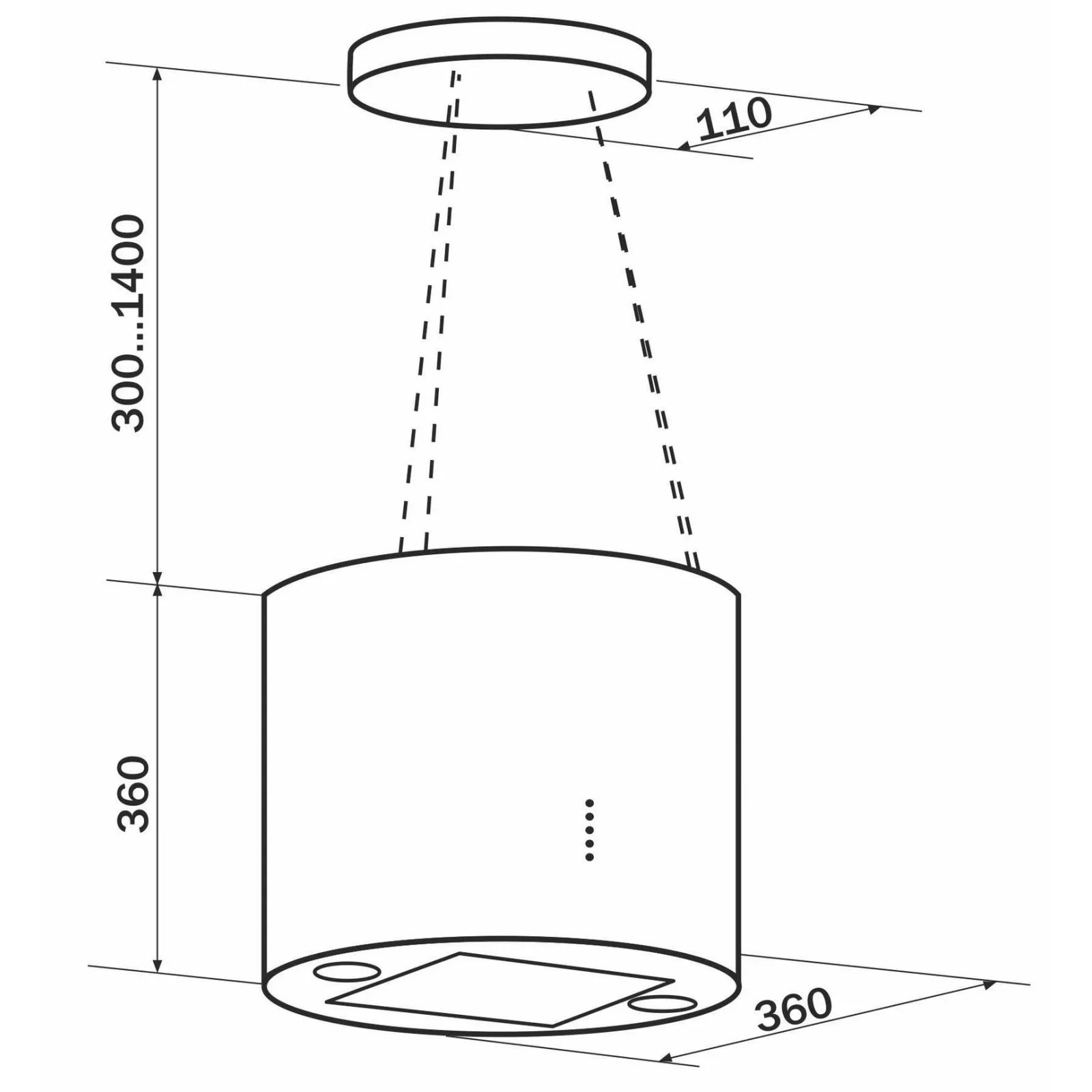 GRANADO Segovia 1614-1200 black (GCH6136411) (UA) Тип: острівна; Тип монтажу: