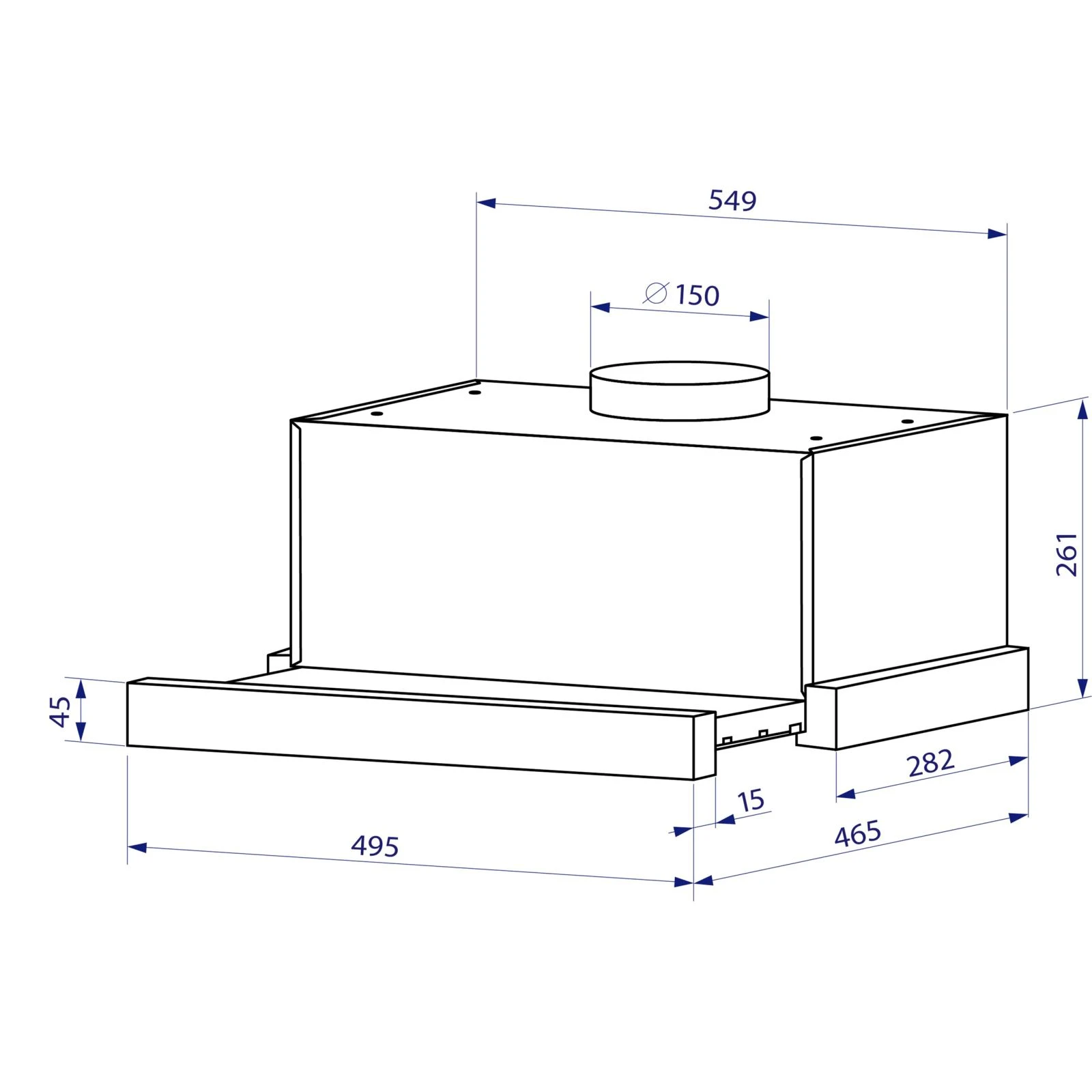 Minola HTL 5714 BL 1100 LED (UA) Тип: телескопічна; Тип монтажу: у
