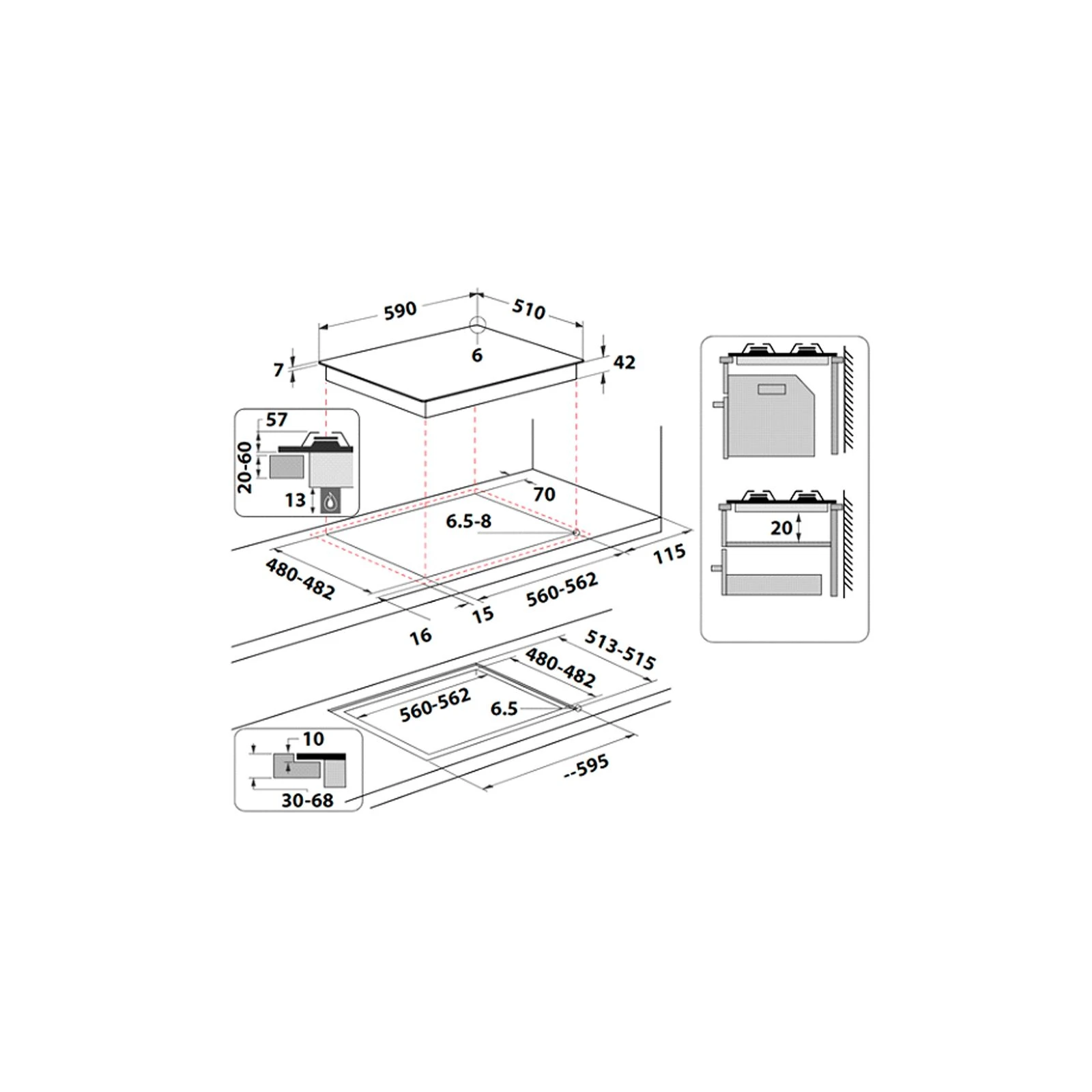 Whirlpool GOS6415/NB1 (UA) Тип поверхні: газова; Матеріал