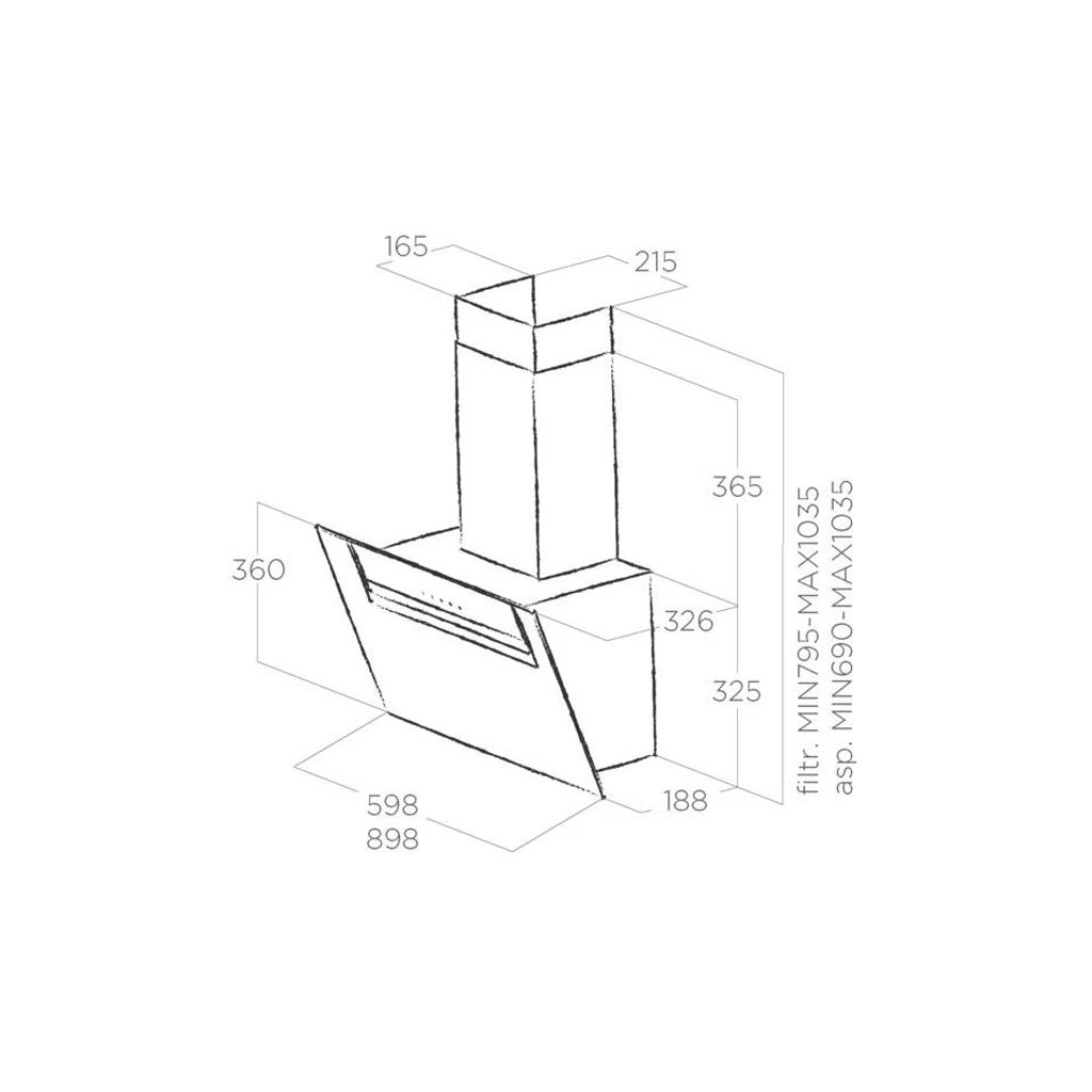 Elica SHEEN-S BL/A/60 (UA) Тип: наклонная; Тип монтажа: