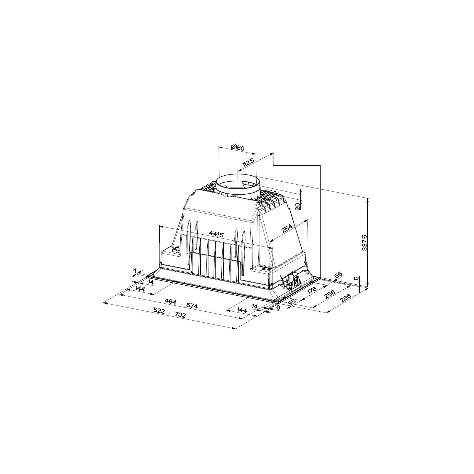 Faber Inka Plus Hcs Bk A52 (305.0628.322) (UA) Тип: встраиваемая; Тип монтажа: в