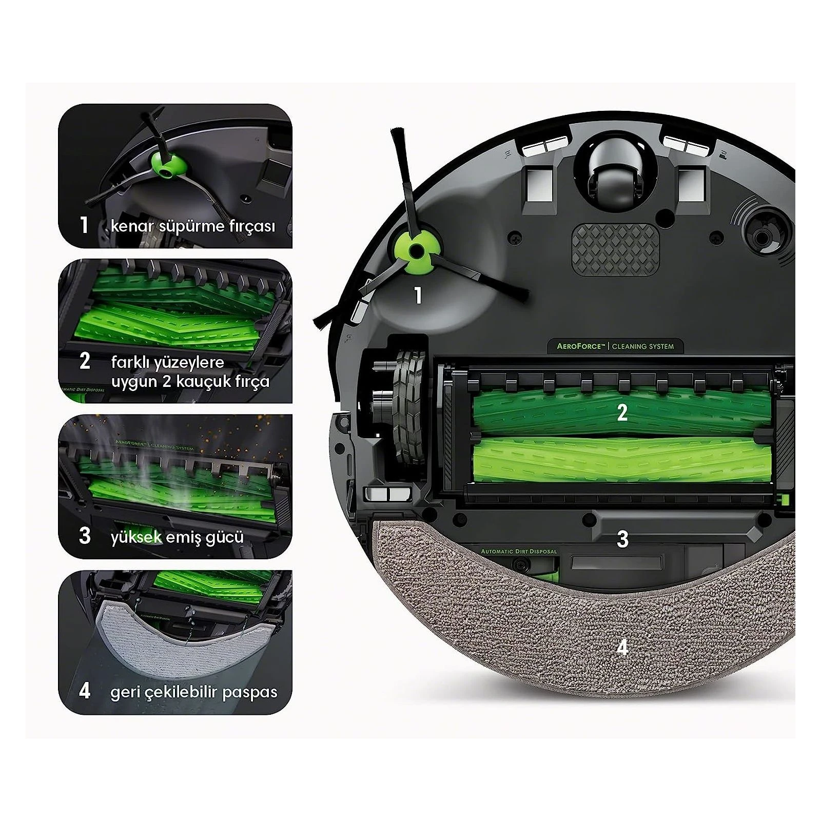iRobot Roomba Combo J7+ (c755840) (UA) Потужність всмоктування 4000 Па