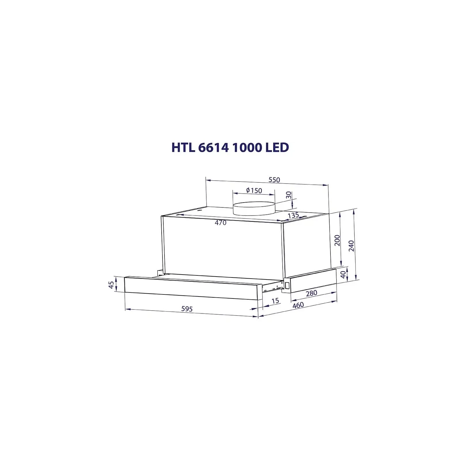 Minola HTL 6614 BL 1000 LED (UA) Тип: телескопічна; Тип монтажу: у