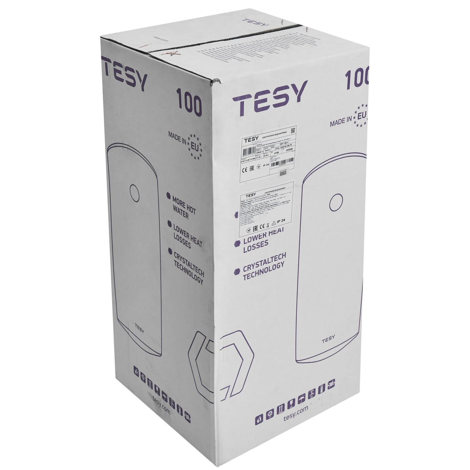 Tesy TESY DRY 100 (UA) Форма бойлера: циліндрична; Тип