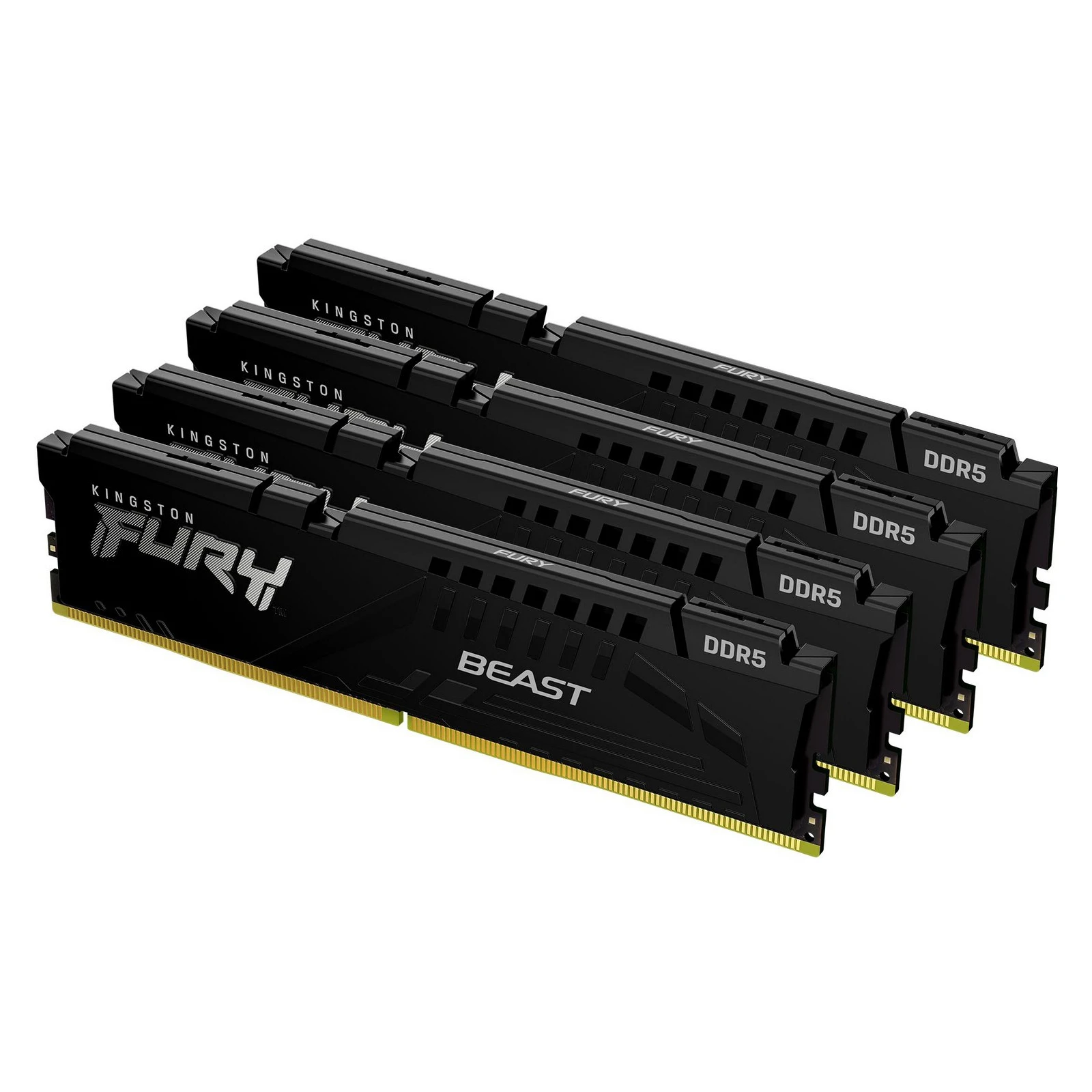 DDR5 128GB (4x32GB) 5600 MHz Beast Black XMP Kingston Fury (ex.HyperX) (KF556C40BBK4-128) (UA) Тип пам'яті: DDR5; Об'єм пам'яті: 128