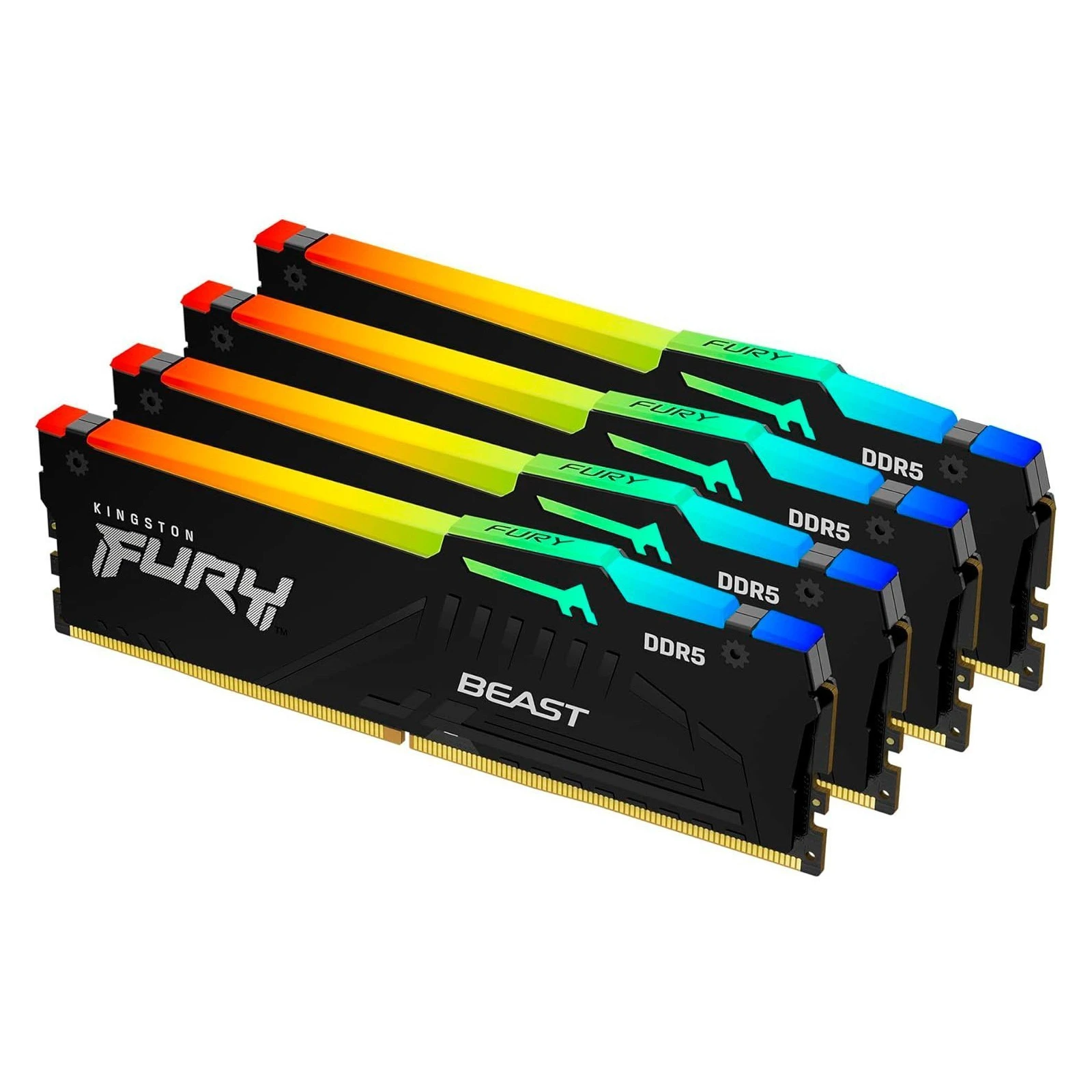 DDR5 128GB (4x32GB) 5600 MHz Beast RGB XMP Kingston Fury (ex. HyperX) (KF556C40BBAK4-128) (UA) Тип пам'яті: DDR5; Об'єм пам'яті: 128