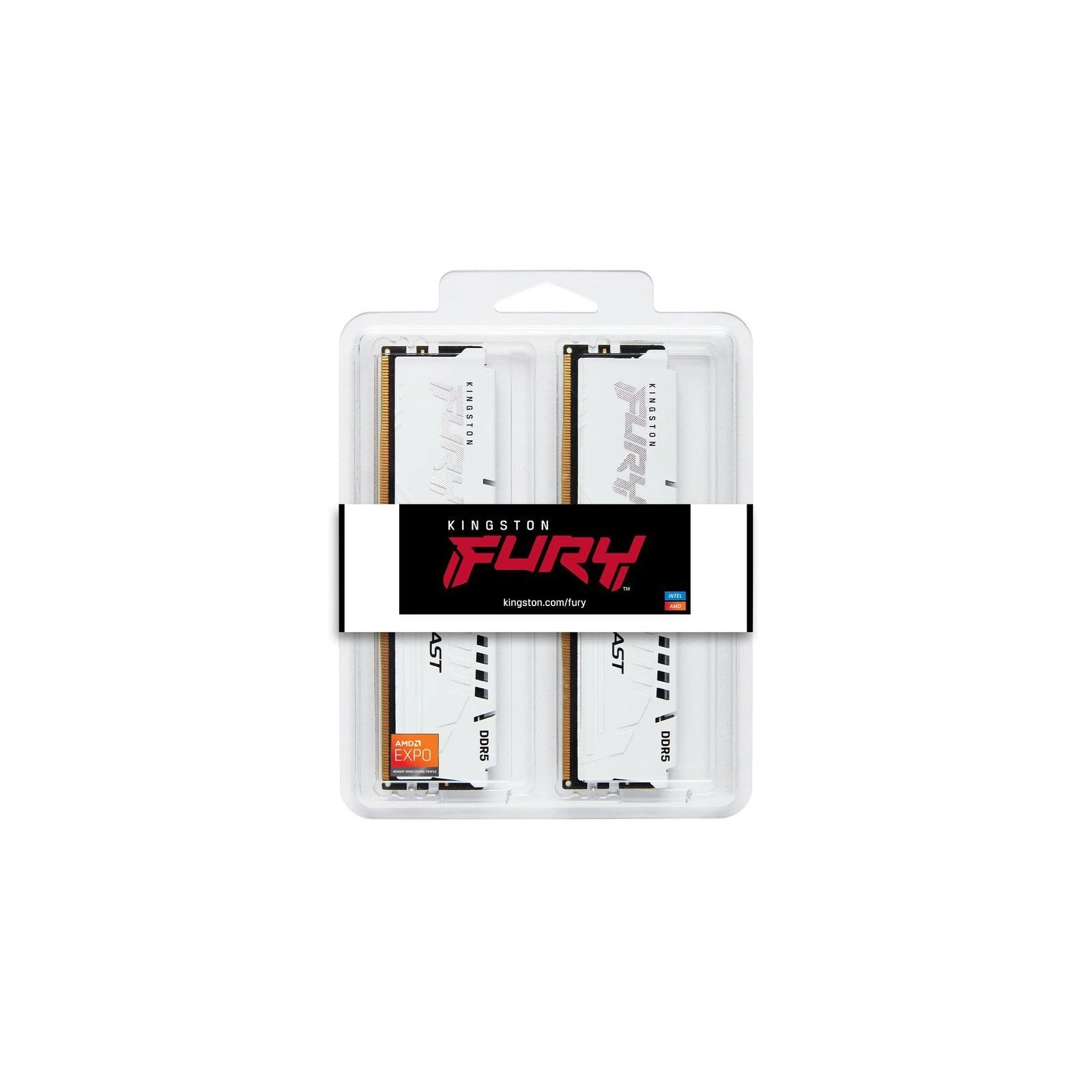 DDR5 32GB (2x16GB) 6000 MHz Beast White EXPO Kingston Fury (ex. HyperX) (KF560C30BWEK2-32) (UA) Тип пам'яті: DDR5; Об'єм пам'яті: 32