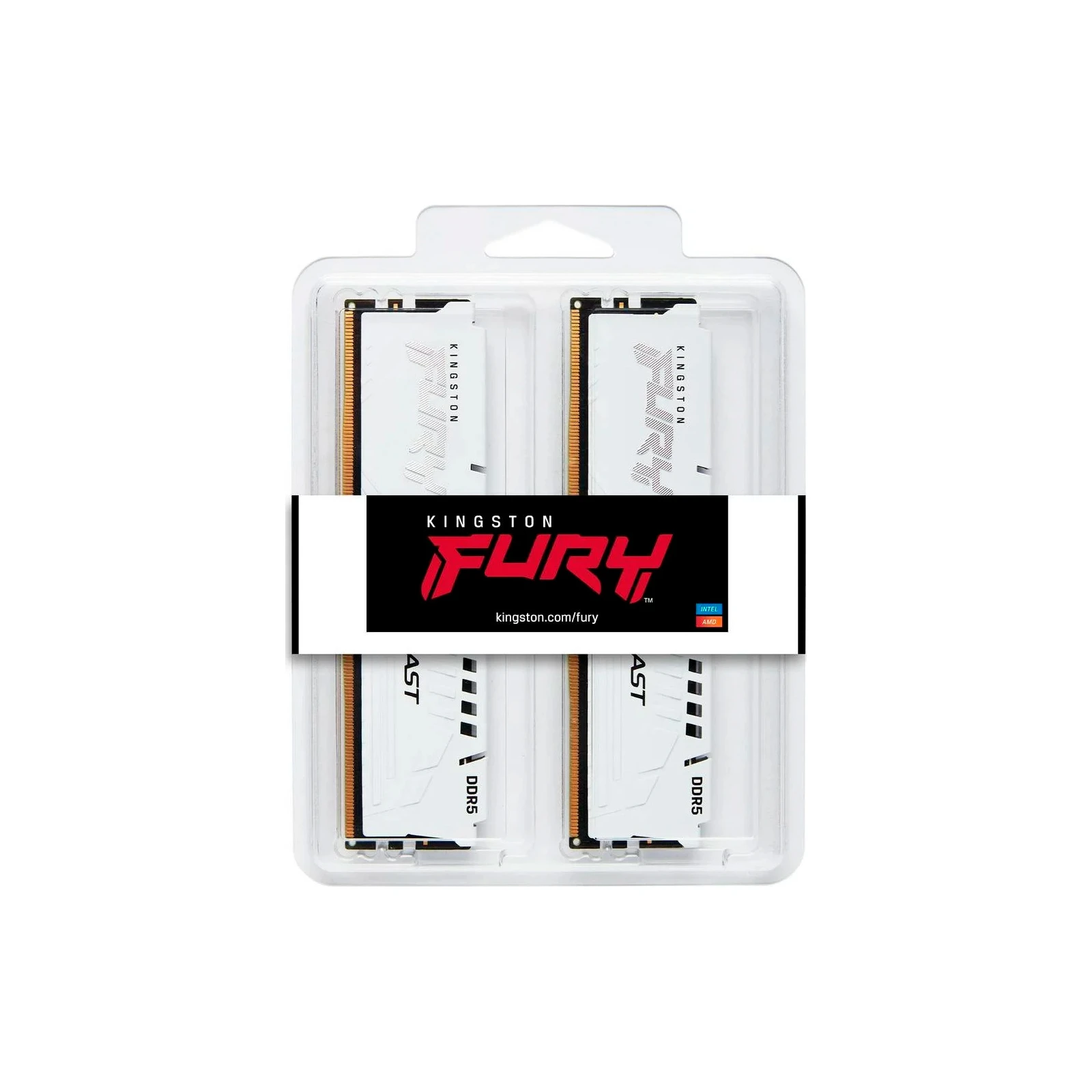 DDR5 32GB (2x16GB) 6000 MHz Beast White XMP Kingston Fury (ex. HyperX) (KF560C30BWK2-32) (UA) Тип пам'яті: DDR5; Об'єм пам'яті: 32