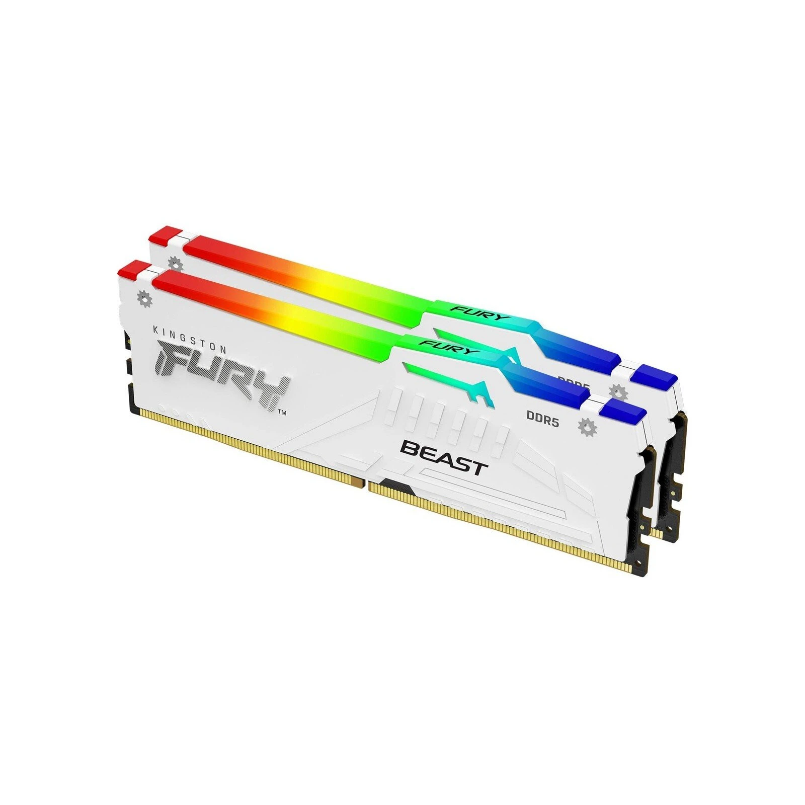DDR5 32GB (2x16GB) 6800 MHz Beast White RGB EXPO Kingston Fury (ex. HyperX) (KF568C34BWEAK2-32) (UA) Тип пам'яті: DDR5; Об'єм пам'яті: 32
