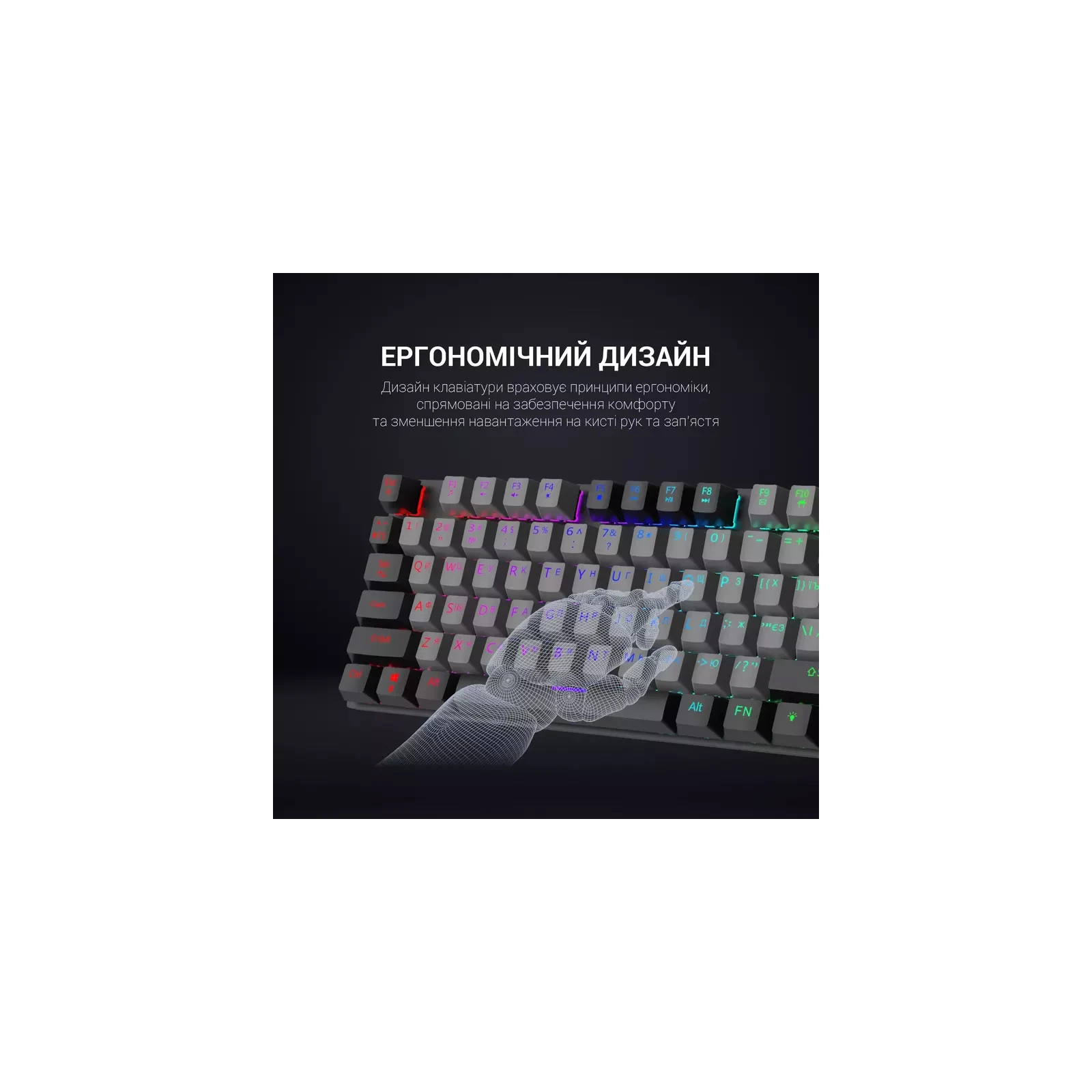 GamePro MK100B Blue Switch LED USB Black (MK100B) (UA) Конструкція механічна