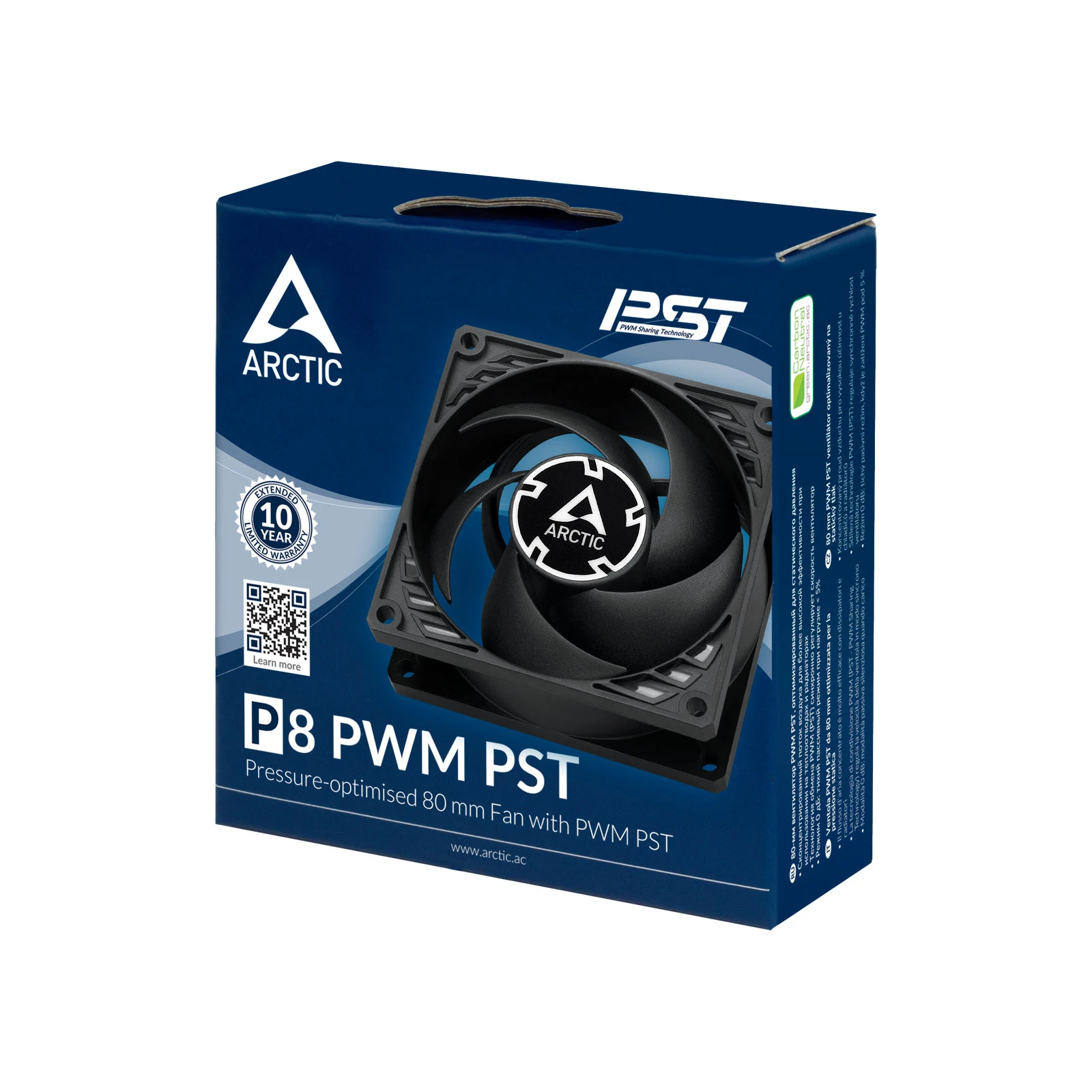 Кулер для корпуса Arctic P8 SLIM PWM PST (ACFAN00295A) (UA) Диаметр вентиляторов 80 мм