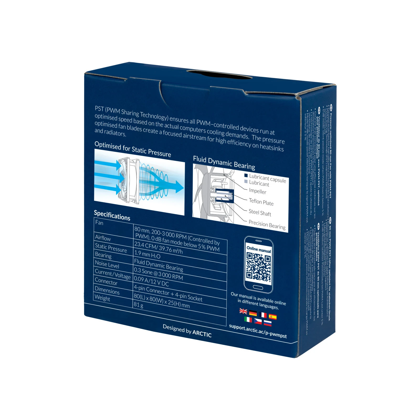 Кулер для корпусу Arctic P8 SLIM PWM PST (ACFAN00295A) (UA) Кількість вентиляторів: 1;