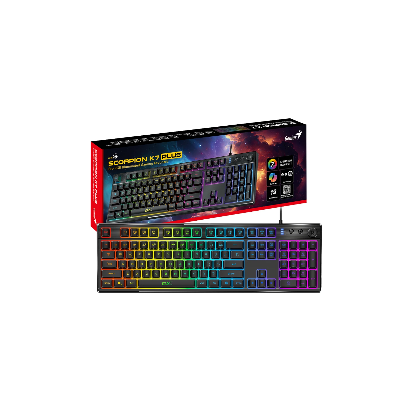 Genius Scorpion K7 Plus USB UA Black (31310056404) (UA) Тип: ігрова, з підсвічуванням,