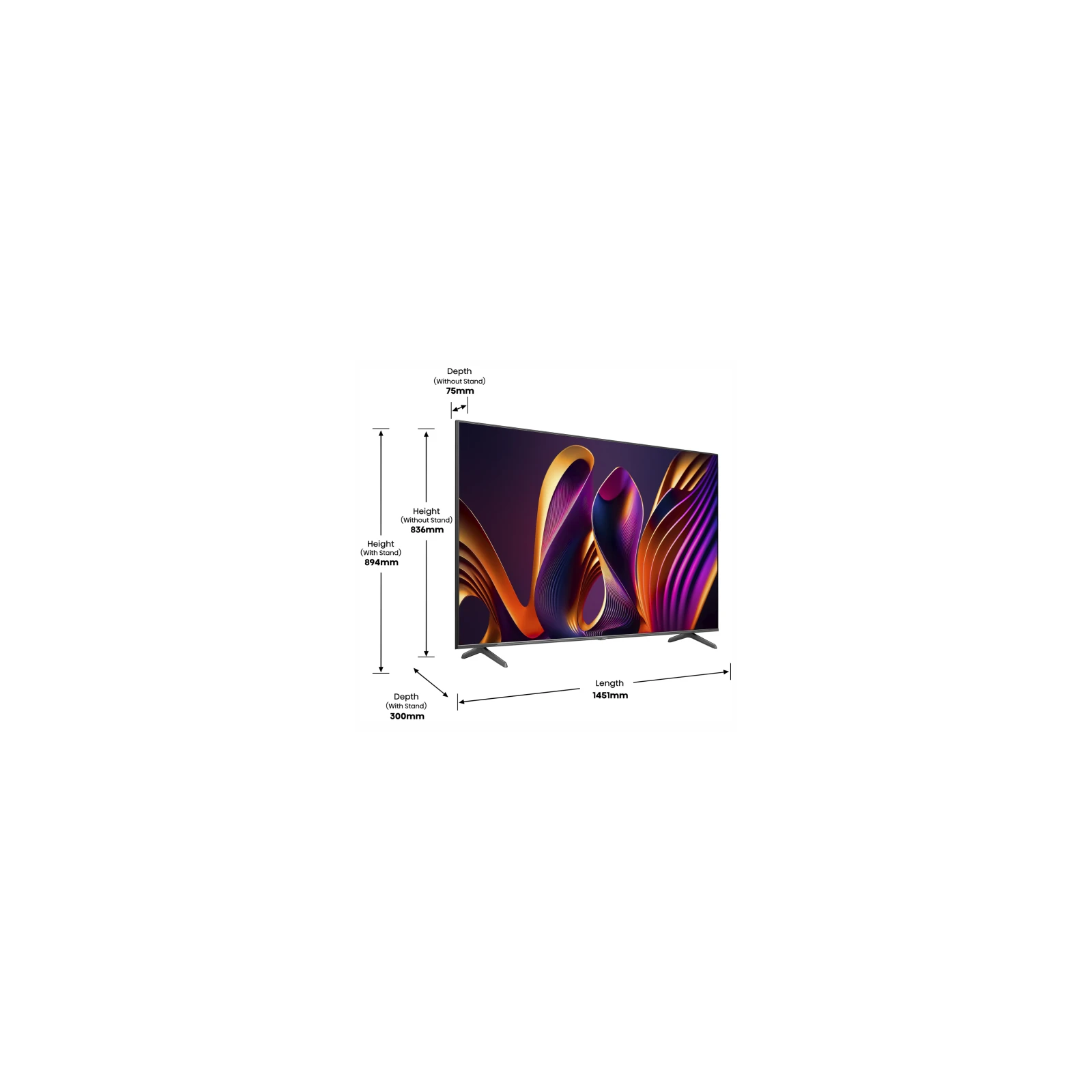 Hisense 65E7NQ PRO (UA) Диагональ экрана: 65; Разрешение