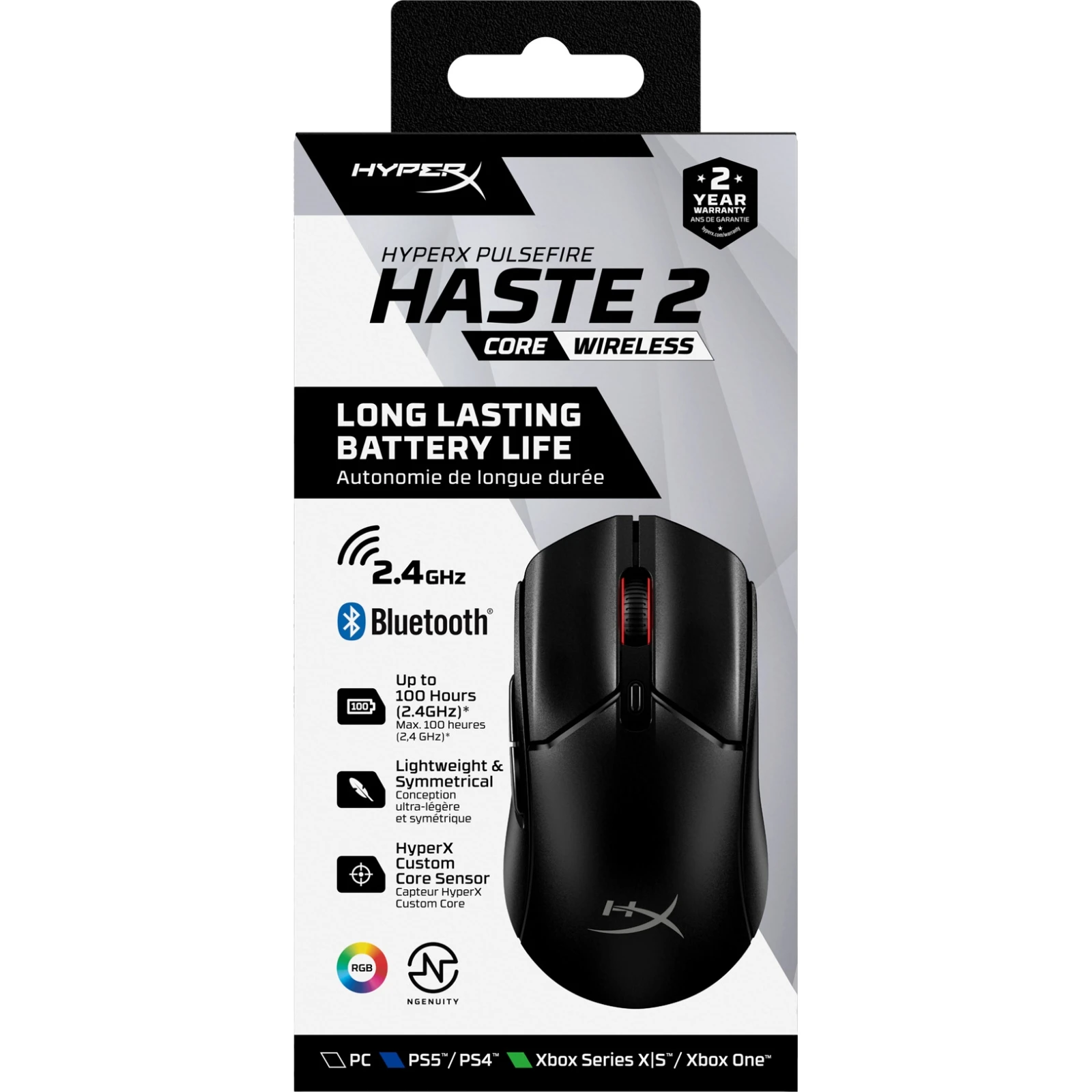 HyperX Pulsefire Haste 2 Core Wireless Black (8R2E6AA) (UA) Тип: Геймерские; Подключение: