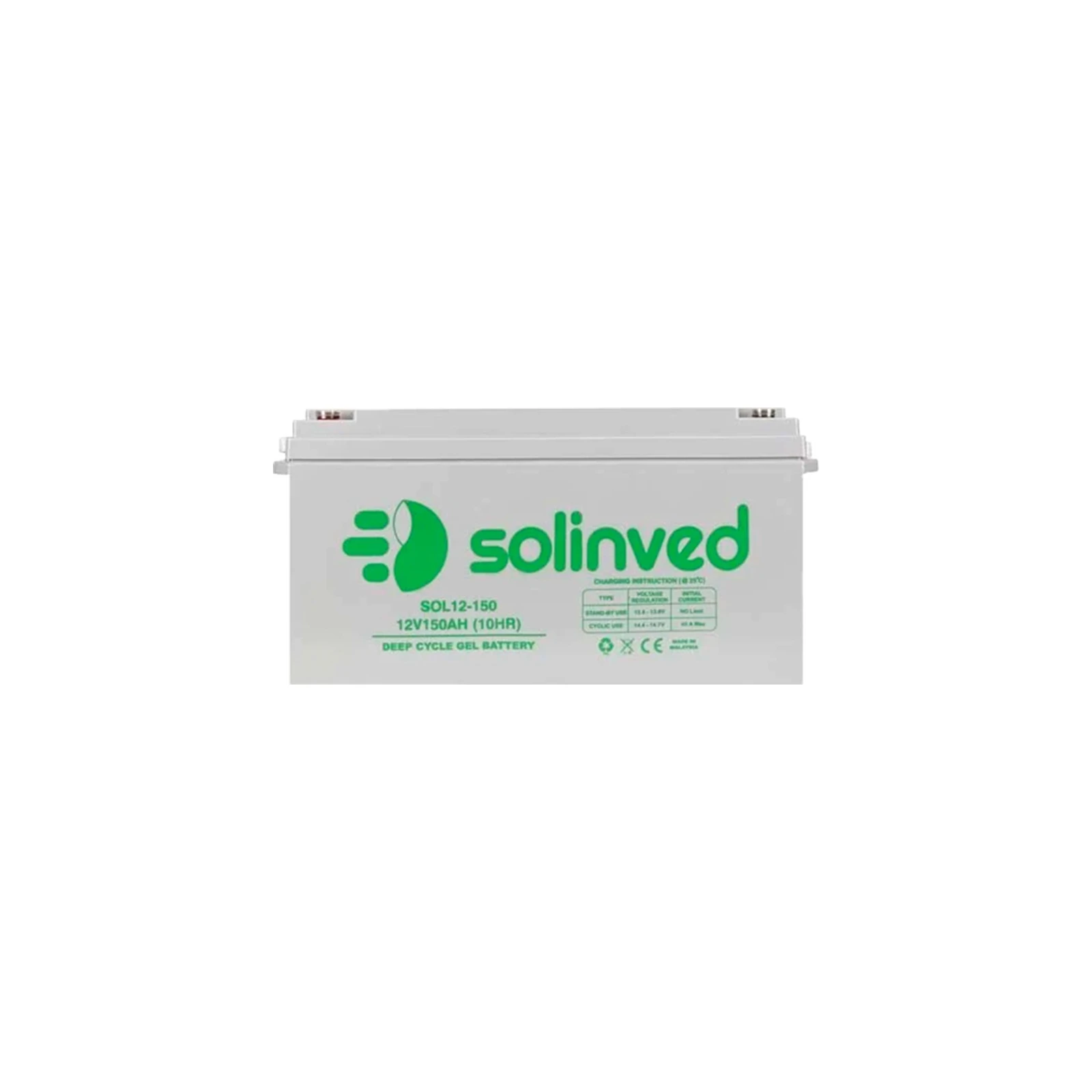 Solinved 12V-150Ah, GEL (SLG150-12) (UA) Напруга: 12 В; Місткість: 150 Ач;