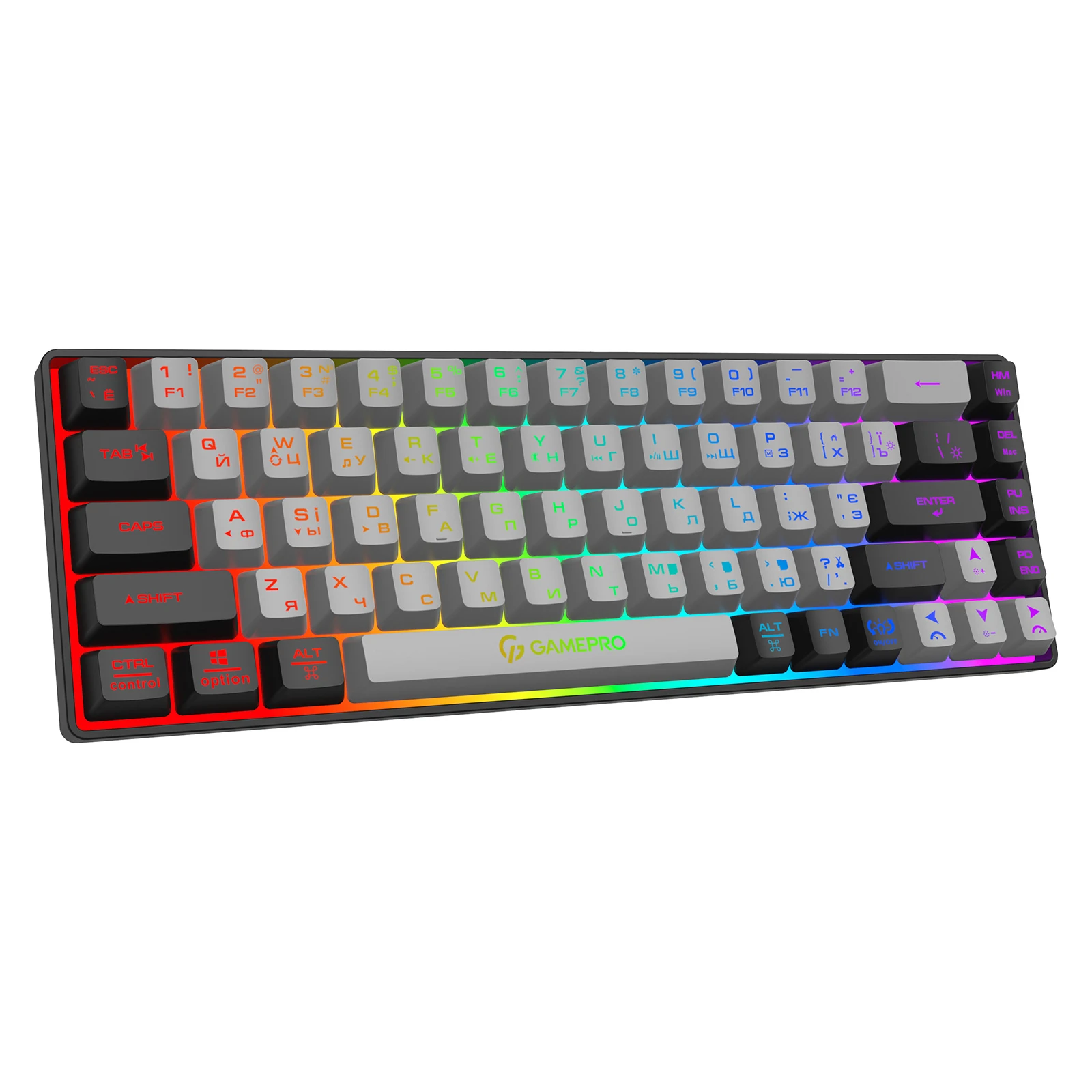 GamePro GK935 Wireless LED Black (GK935) (UA) Розкладка клавіатури російська, англійська, українська