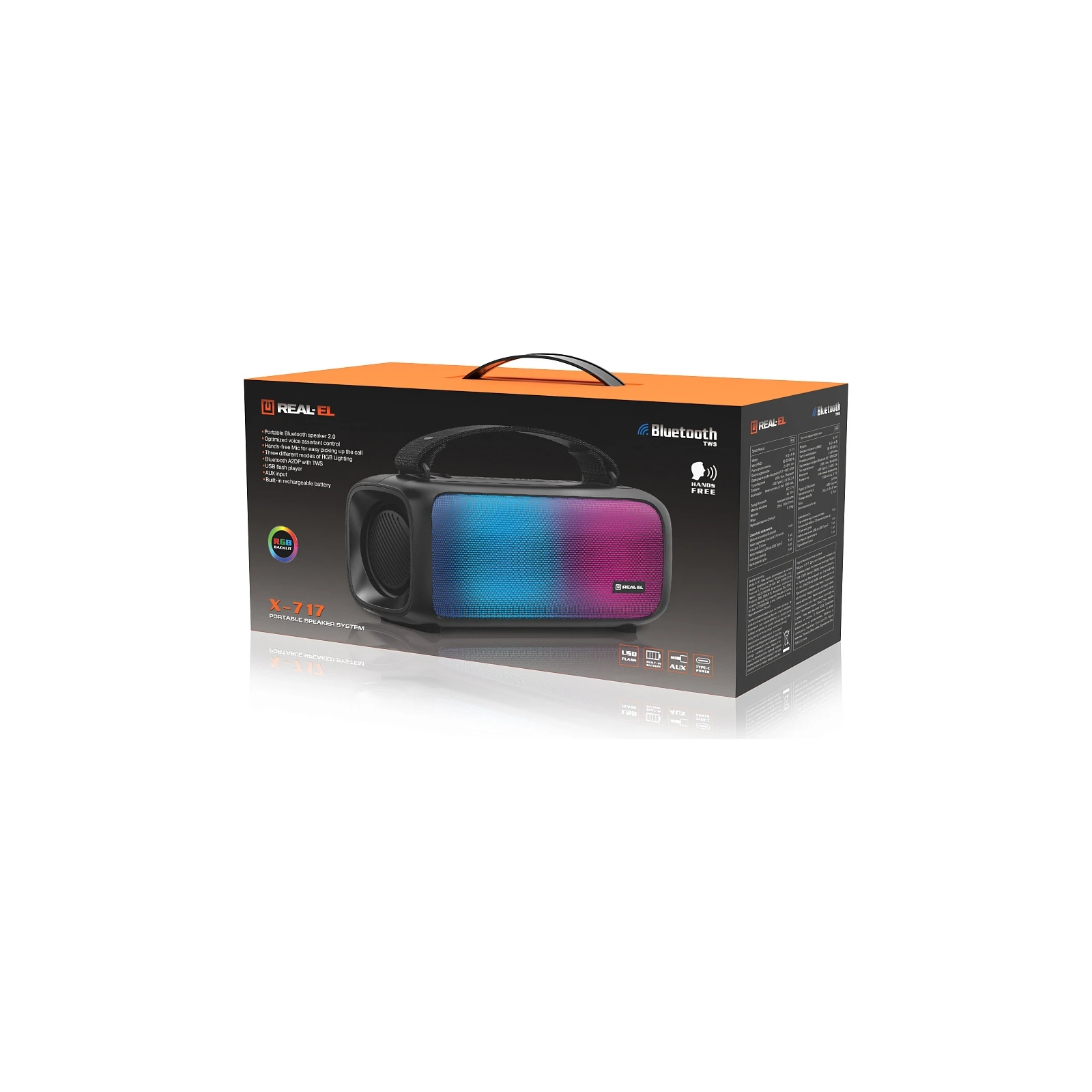 REAL-EL X-717 Black (4743304105359) (UA) Тип: портативные колонки;