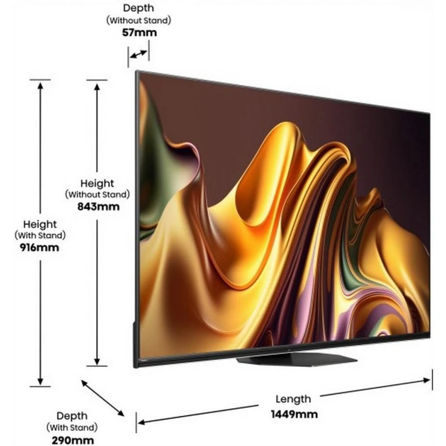 Hisense 65U8NQ Разрешение, пиксели 3840x2160 