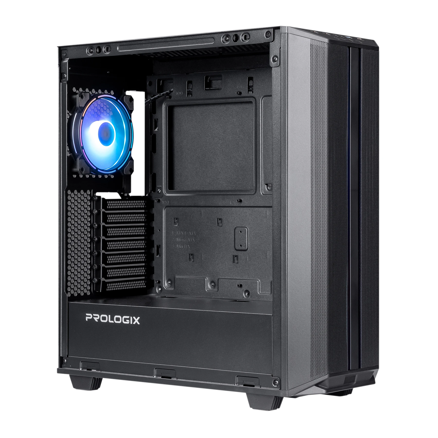 Prologix E122 Tempered Glass&Mesh Black (UA) Типоразмер Midi Tower