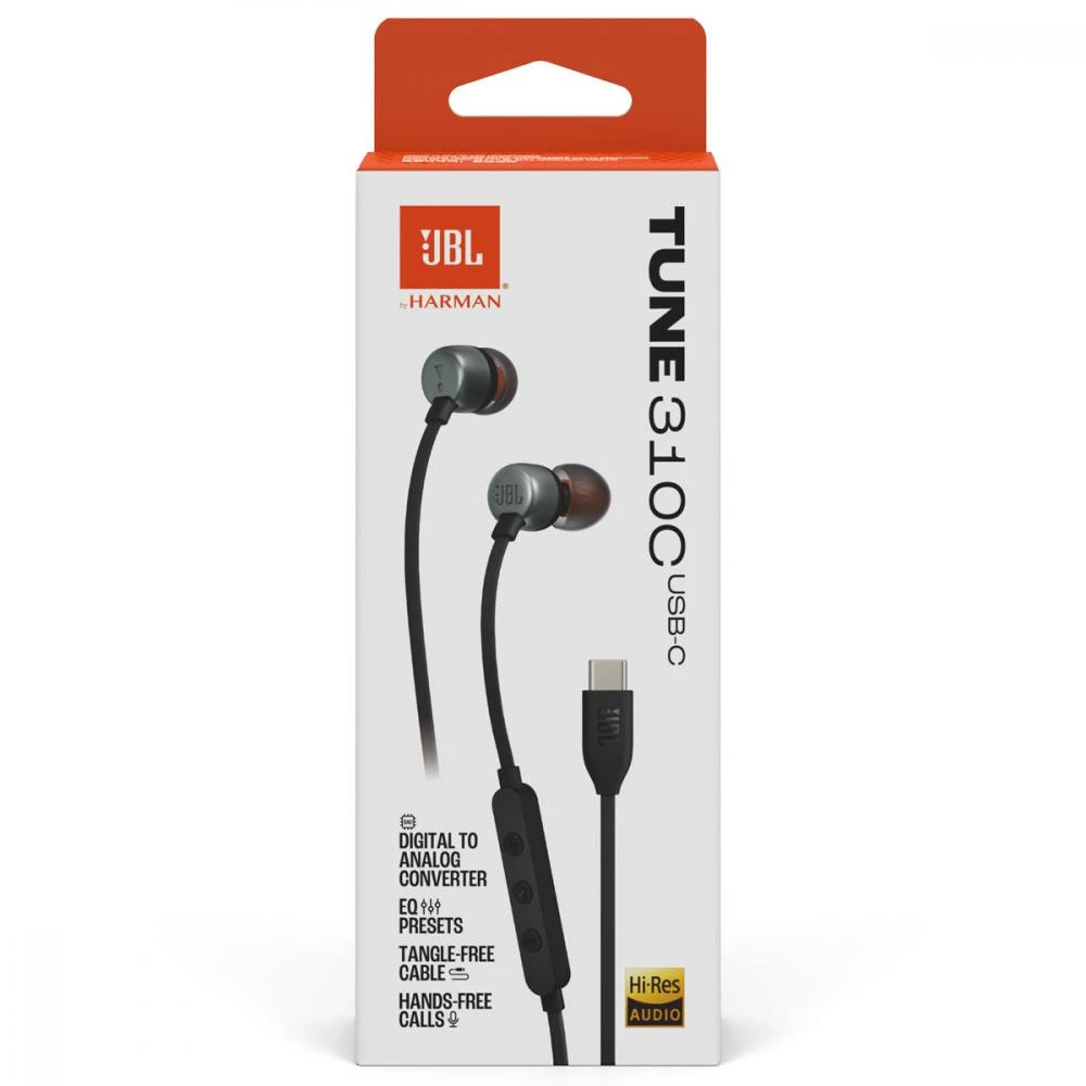 JBL Tune 310C Black (JBLT310CBLK) Тип крепления Внутриканальное