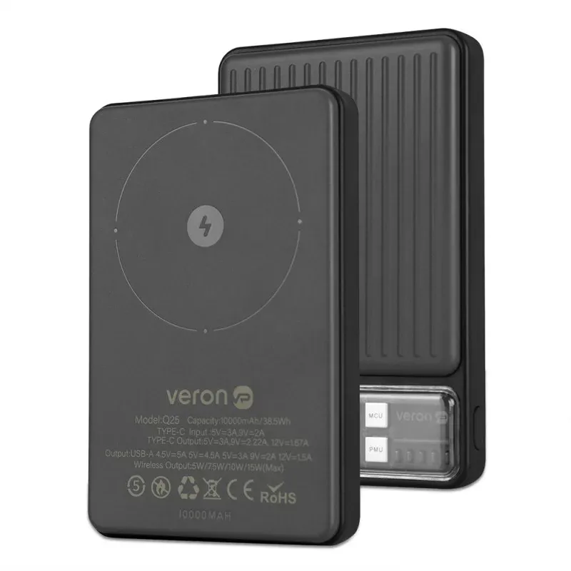 Power Bank Magsafe Veron 10000 mAh 22.5W USB C Ємність акумулятора: 10000 mAh