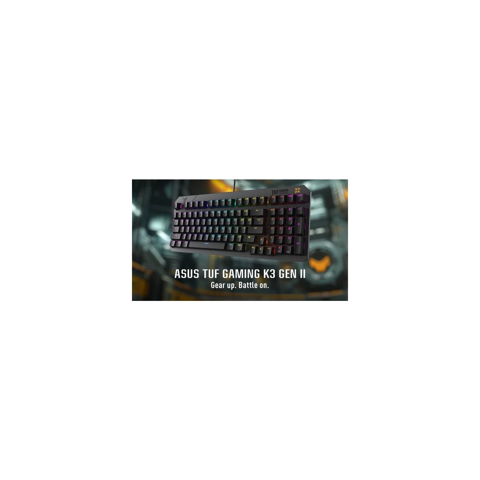 ASUS TUF Gaming K3 Gen II Opti-Mech RGB Red Switches USB UA Black (90MP0390-BKMA00) (UA) Тип: з підсвічуванням, ігрова;