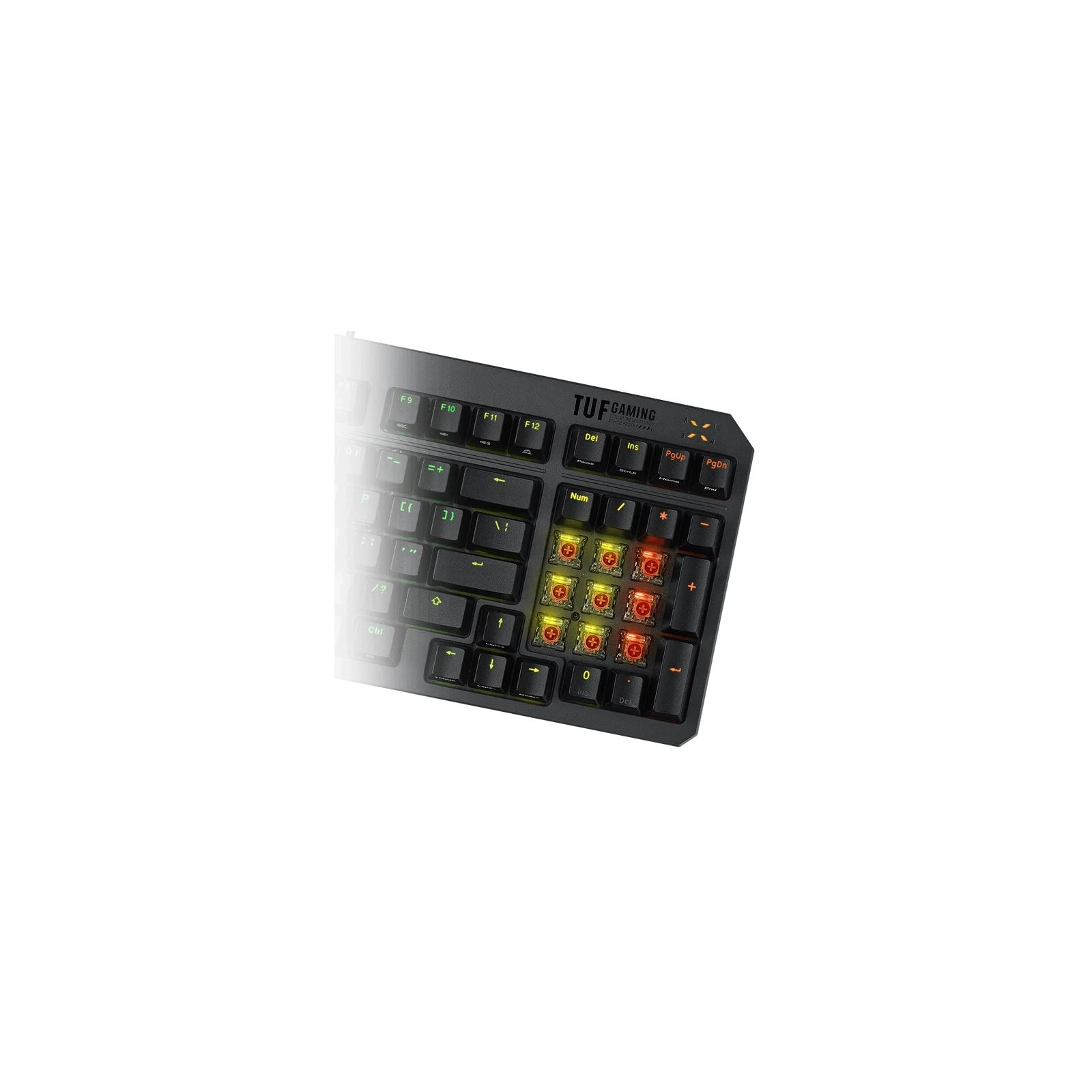 ASUS TUF Gaming K3 Gen II Opti-Mech RGB Red Switches USB UA Black (90MP0390-BKMA00) (UA) Тип: з підсвічуванням, ігрова;