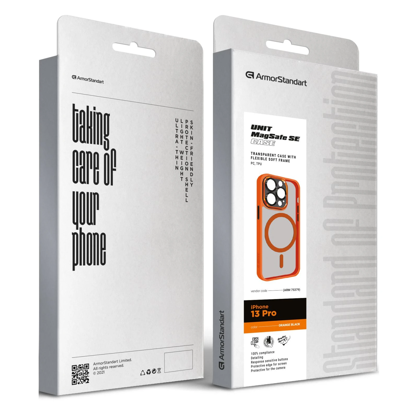 Чехол для мобильного телефона Armorstandart Unit MagSafe SE Apple iPhone 13 Pro Orange Black (ARM75379) (UA) ТОП Популярных моделей Apple iPhone 13 Pro