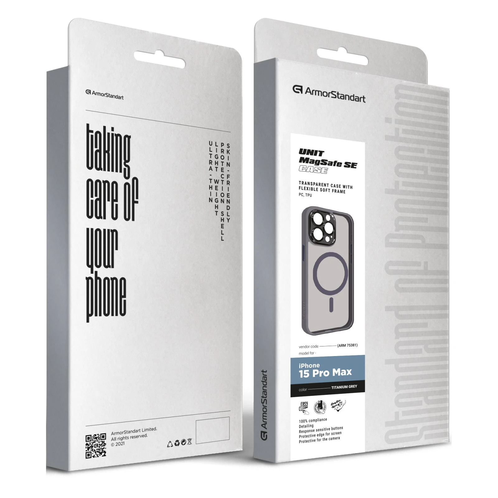 Чехол для мобильного телефона Armorstandart Unit MagSafe SE Apple iPhone 15 Pro Max Titanium Grey (ARM75381) (UA) ТОП Популярных моделей Apple iPhone 15 Pro Max