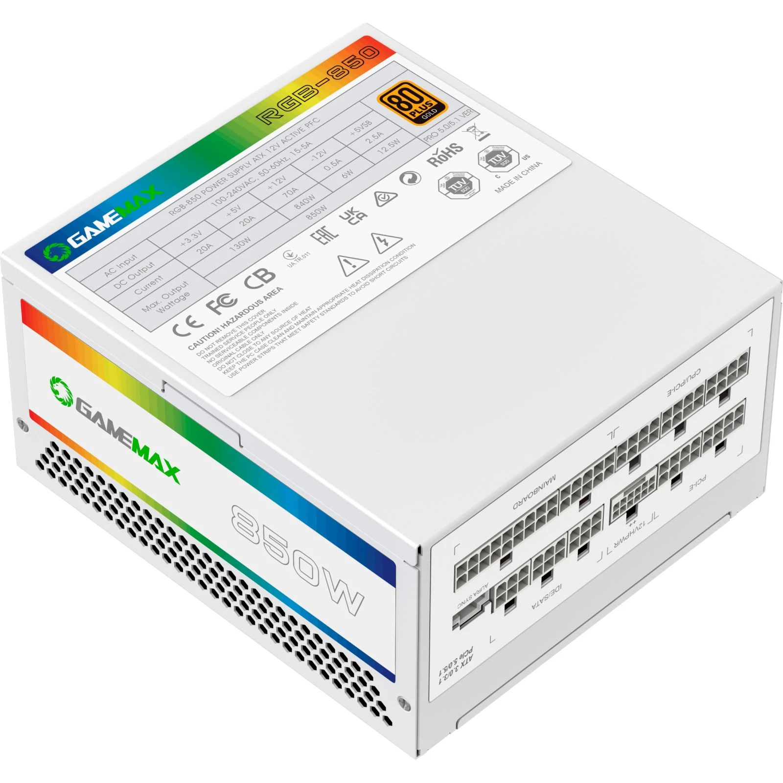 Gamemax 850W (RGB 850 PRO WH (ATX3.0/3.1 PCI) (UA) Підключення материнської плати 20+4 pin