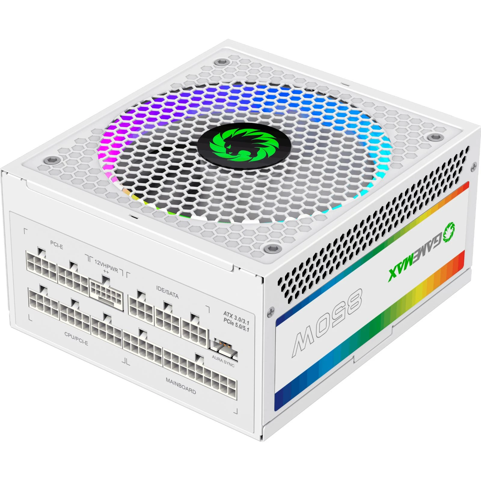 Gamemax 850W (RGB 850 PRO WH (ATX3.0/3.1 PCI) (UA) Модуль PFC активний