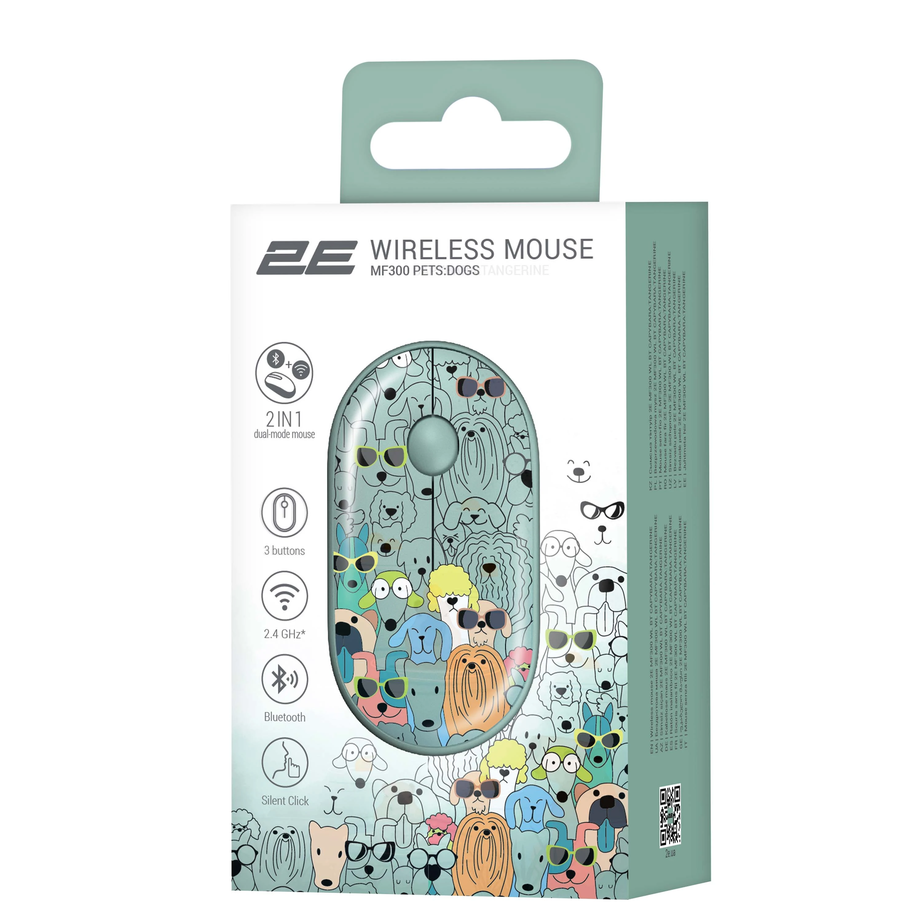 2E MF300 PETS:DOGS Silent WL BT (2E-MF300WPETSGN) (UA) Тип маніпулятора: миша;