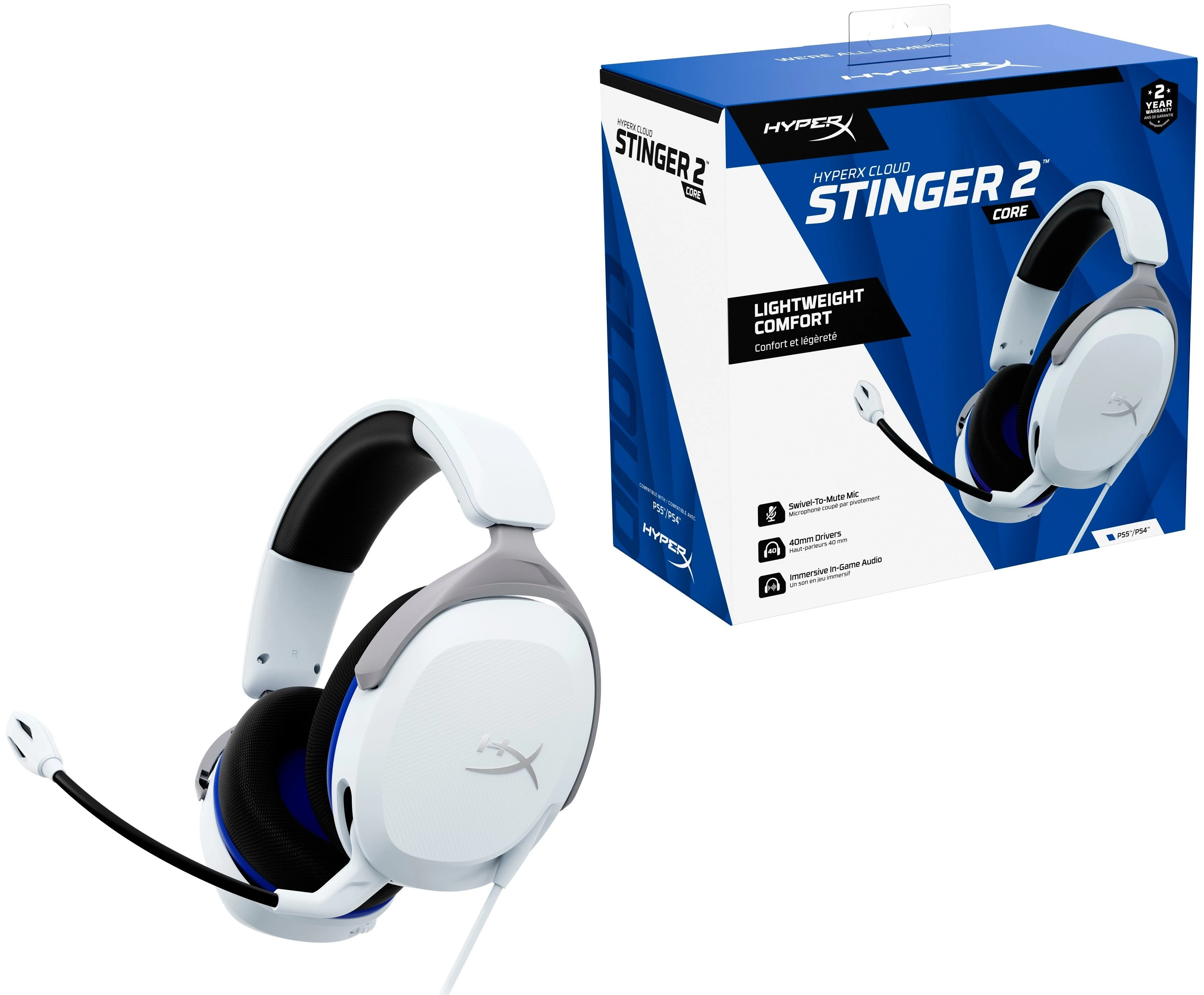 HyperX Cloud Stinger 2 Core PS White 6H9B5AA (UA) Довжина кабелю/радіус дії 1.3 м
