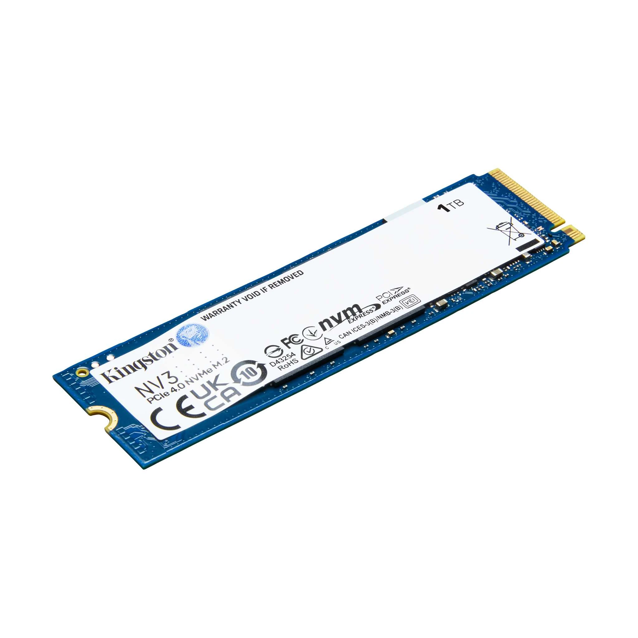 Kingston M.2 1TB PCIe 4.0 NV3 (SNV3S/1000G) Тип: внутрішній; Місткість: 1 ТБ;
