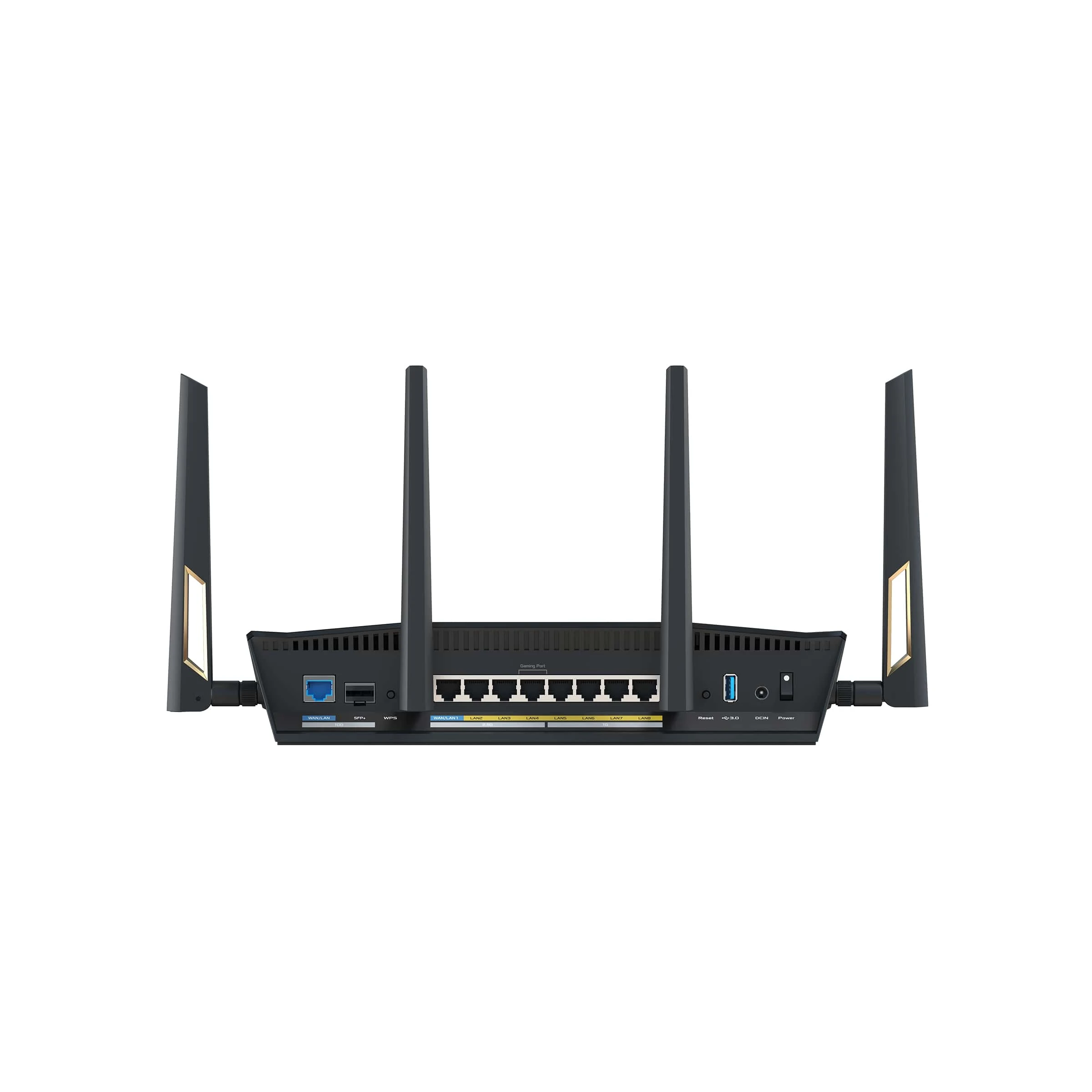 ASUS RT-BE88U BE7200 (90IG08V0-MO3N0V) (UA) Інтерфейс 1 x 10 Гбіт/с WAN/LAN; 1 x 2.5 Гбіт/с WAN/LAN; 3 x 2.5 Гбіт/с LAN; 1 x 10 Гбіт/с SFP+ WAN; 4 x RJ45 10/100/1000 Мбіт/с WAN/LAN; USB 3.2 Gen1