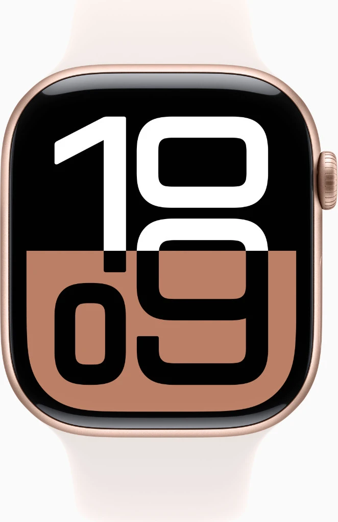 Apple Watch Series 10 GPS 46mm Rose Gold Alu. Case w. Light Blush Sport Band - M/L (MWWU3) Бренд: Apple; Лінійка: Watch Series 10 GPS;