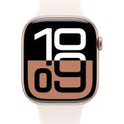 Apple Watch Series 10 GPS + Cellular 46mm Rose Gold Alu. Case w. Light Blush Sport Band - S/M (MWY63)