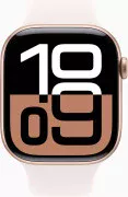 Apple Watch Series 10 GPS 46mm Rose Gold Alu. Case w. Light Blush Sport Band - S/M (MWWT3)