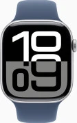 Apple Watch Series 10 GPS 46mm Silver Alu. Case w. Denim Sport Band - S/M (MWWL3)