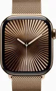 Apple Watch Series 10 GPS + Cellular 42mm Gold Titanium Case w. Gold Milanese Loop (MX083)