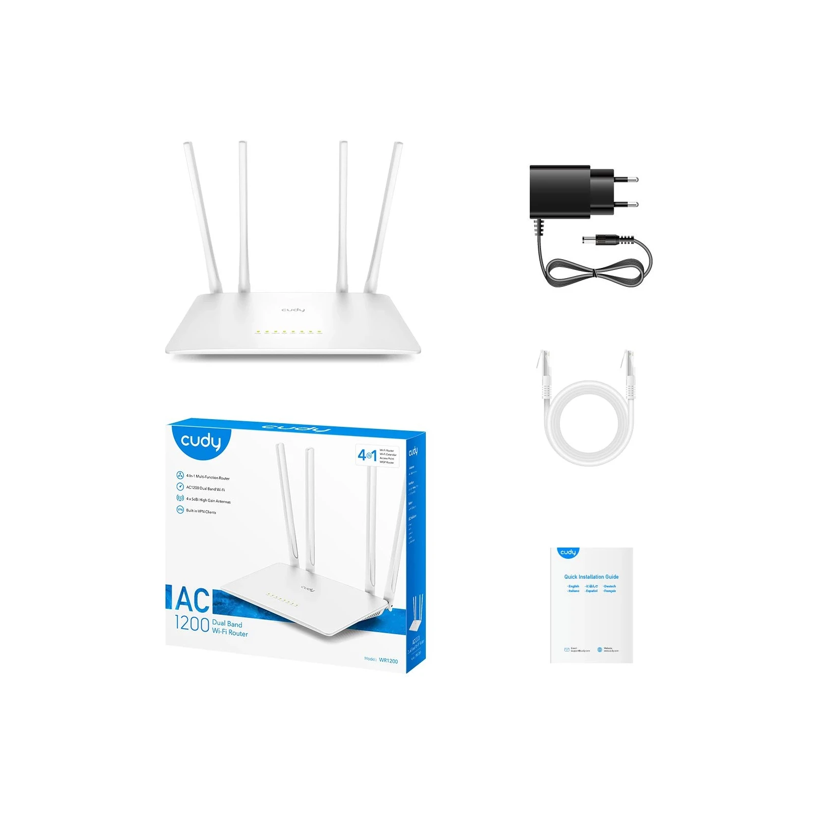 Маршрутизатор Cudy WR1200 (UA) Режими роботи: Wi-Fi