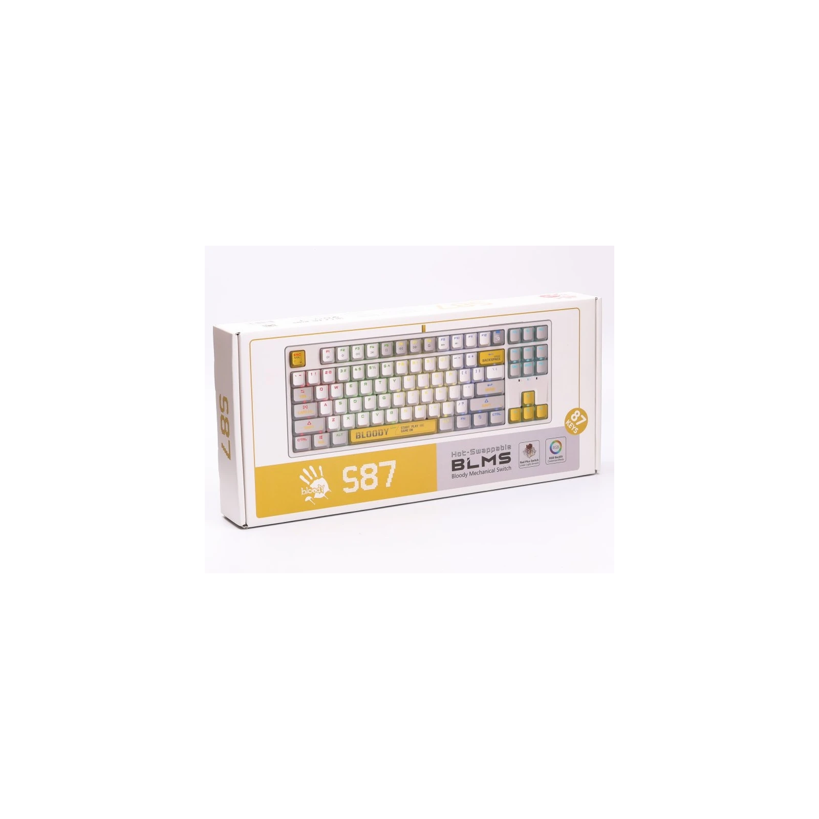 A4Tech Bloody S87 RGB BLMS TKL USB Energy Red (4711421993845) (UA) Тип: ігрова, з підсвічуванням,