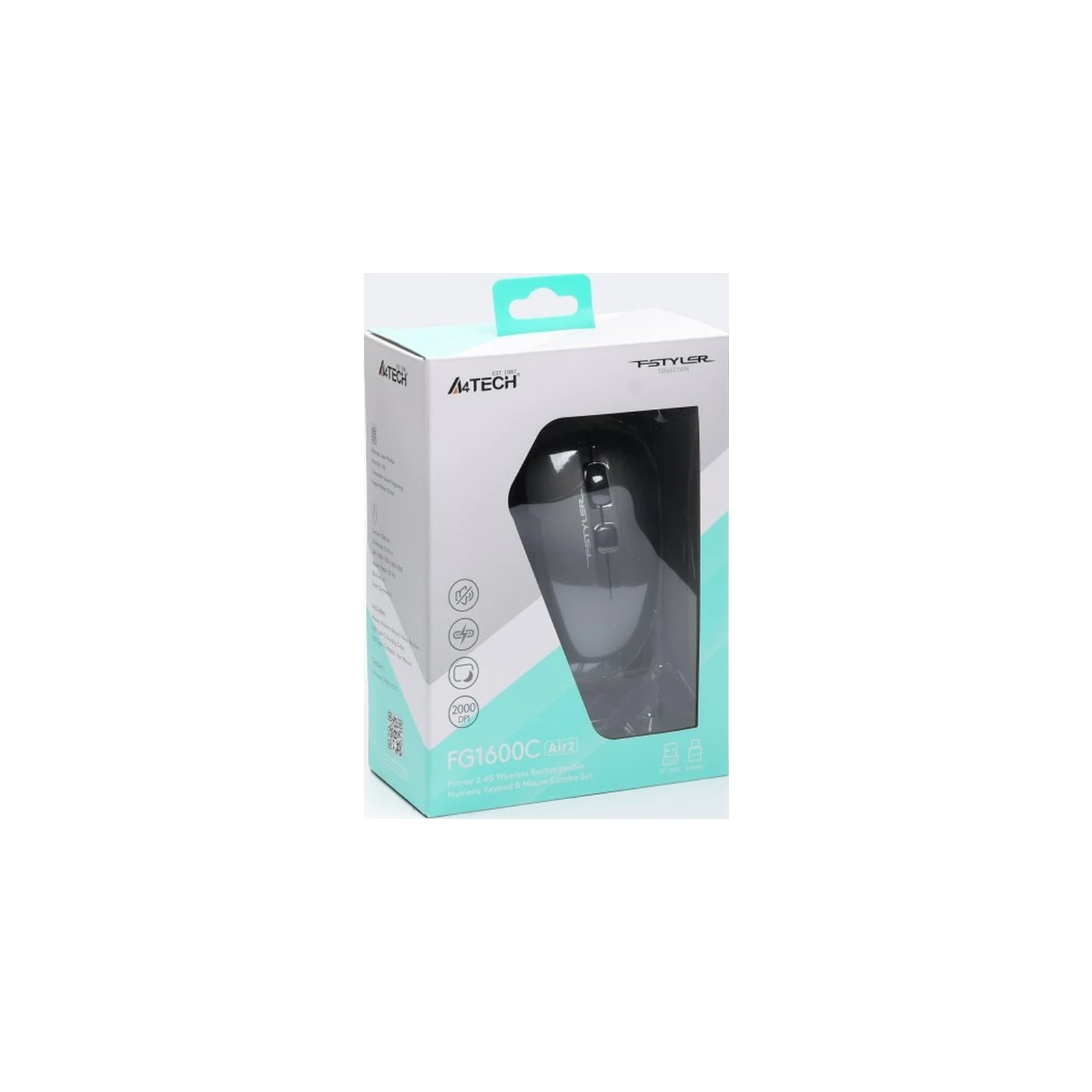 A4Tech FG1600C Air2 Wireless Grey (4711421998819) Тип бездротовий
