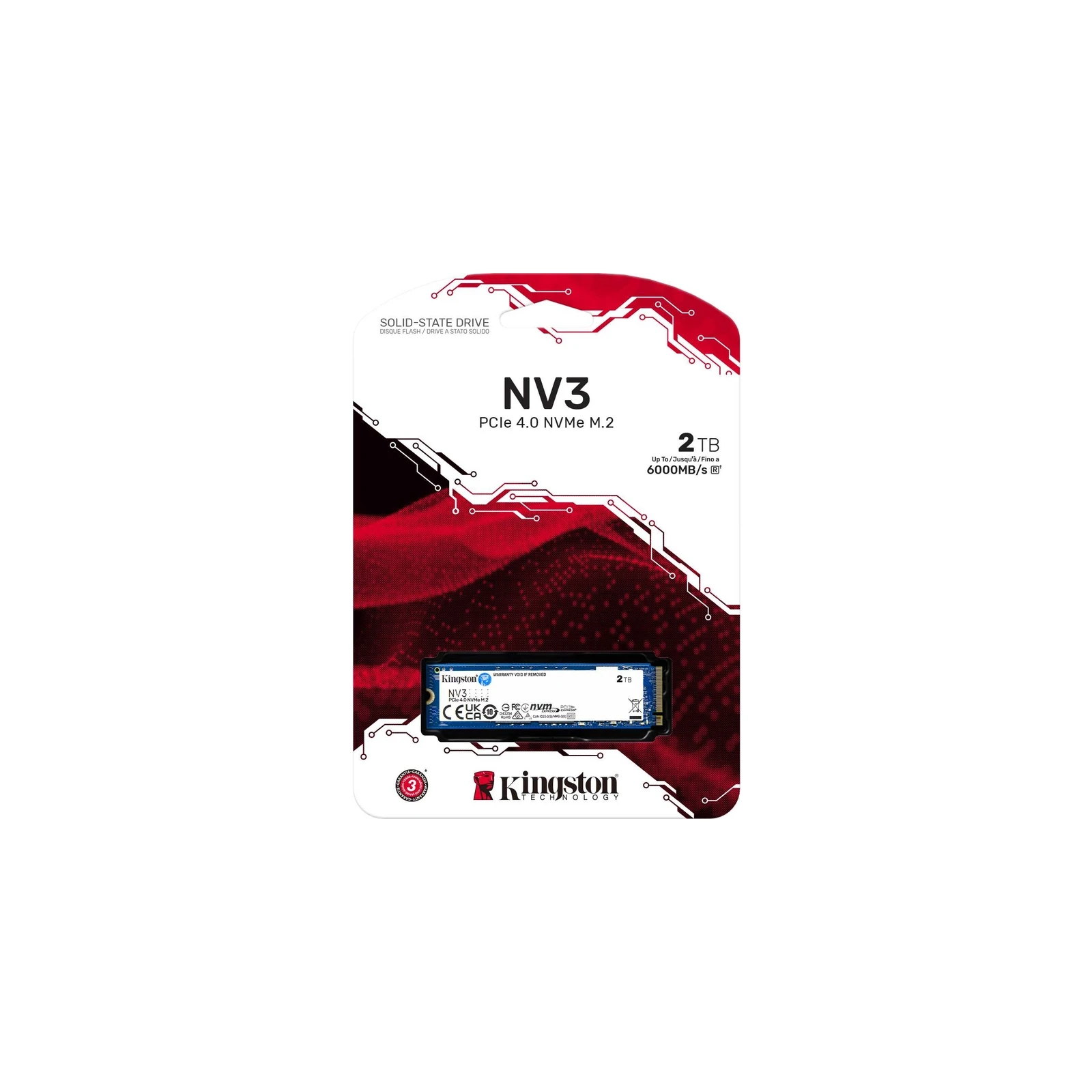 M.2 2280 2TB Kingston (SNV3S/2000G) (UA) Тип накопичувача: внутрішній;