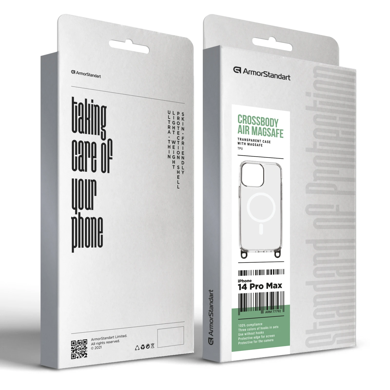 Чохол для мобільного телефону Armorstandart Crossbody Air MagSafe Apple iPhone 14 Pro Max Clear (ARM77792) (UA) ТОП Популярних моделей: Apple iPhone 14