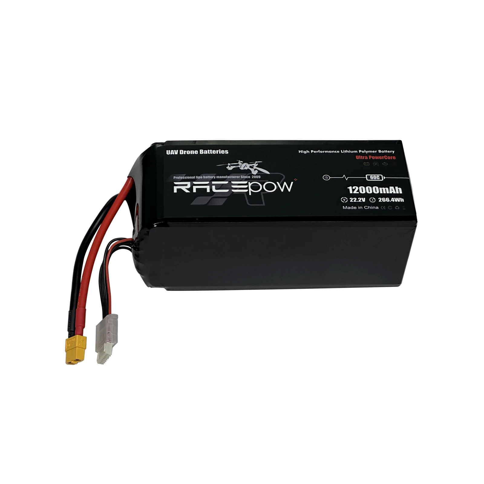 Акумулятор для дрону RacePow Lipo 6s 12000mAh 60C XT60 (12000mAh-6s-60C) (UA) Емкость 12000 мАч